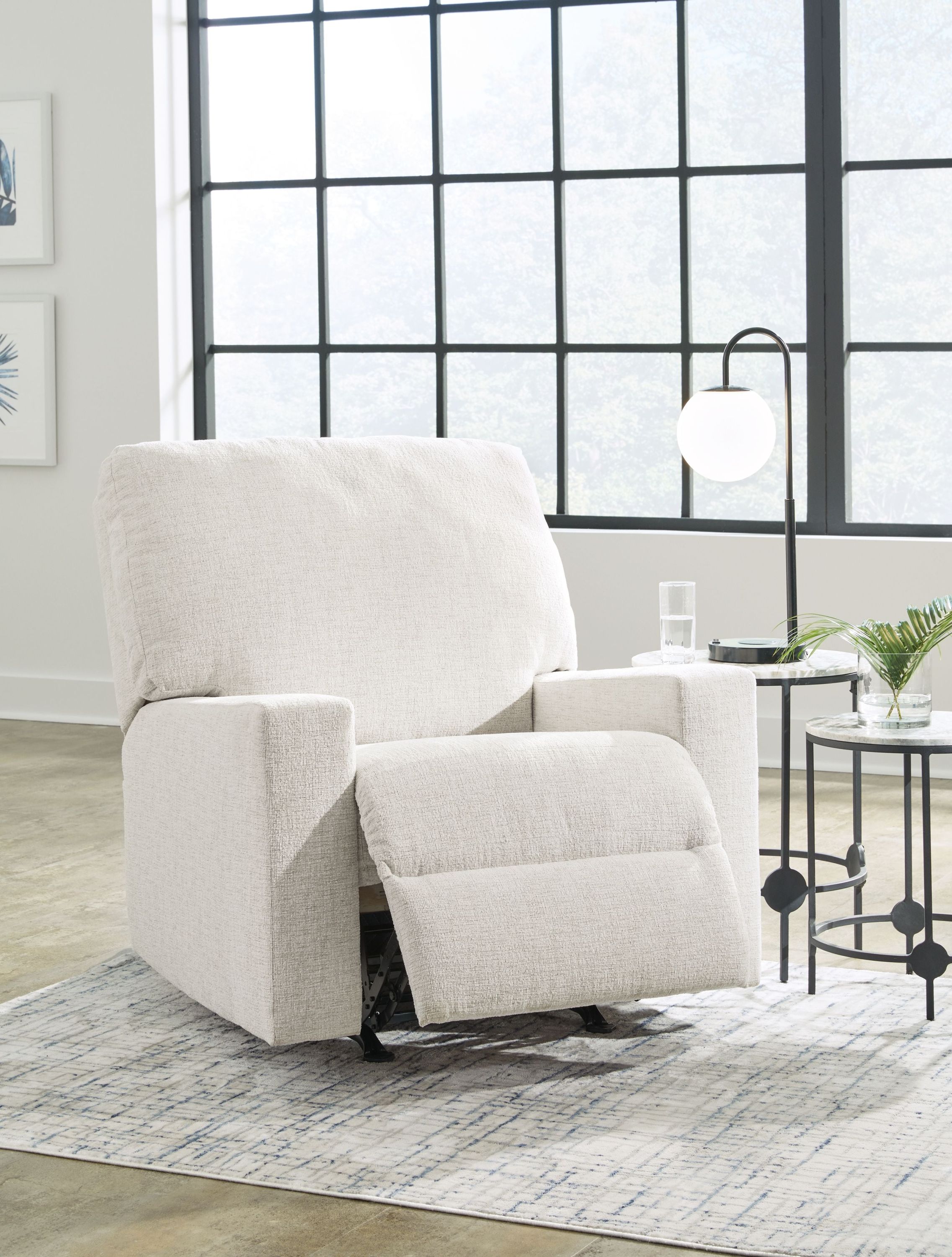 Rannis - Rocker Recliner - Fabric - Snow - Image 2