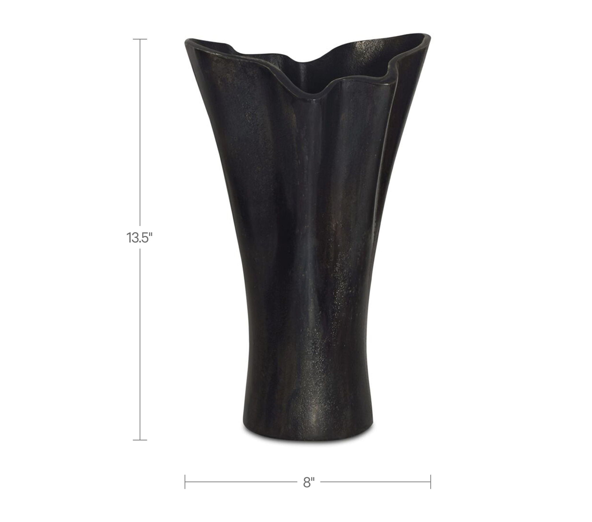 Yeri - Cast Aluminum Vase - Black - Image 3