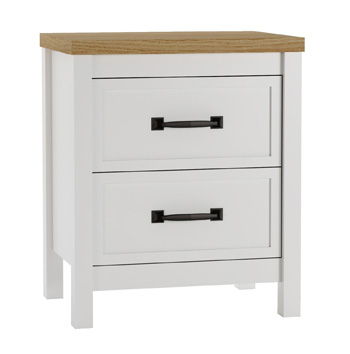 Kerisden – Two Drawer Night Stand – White / Brown