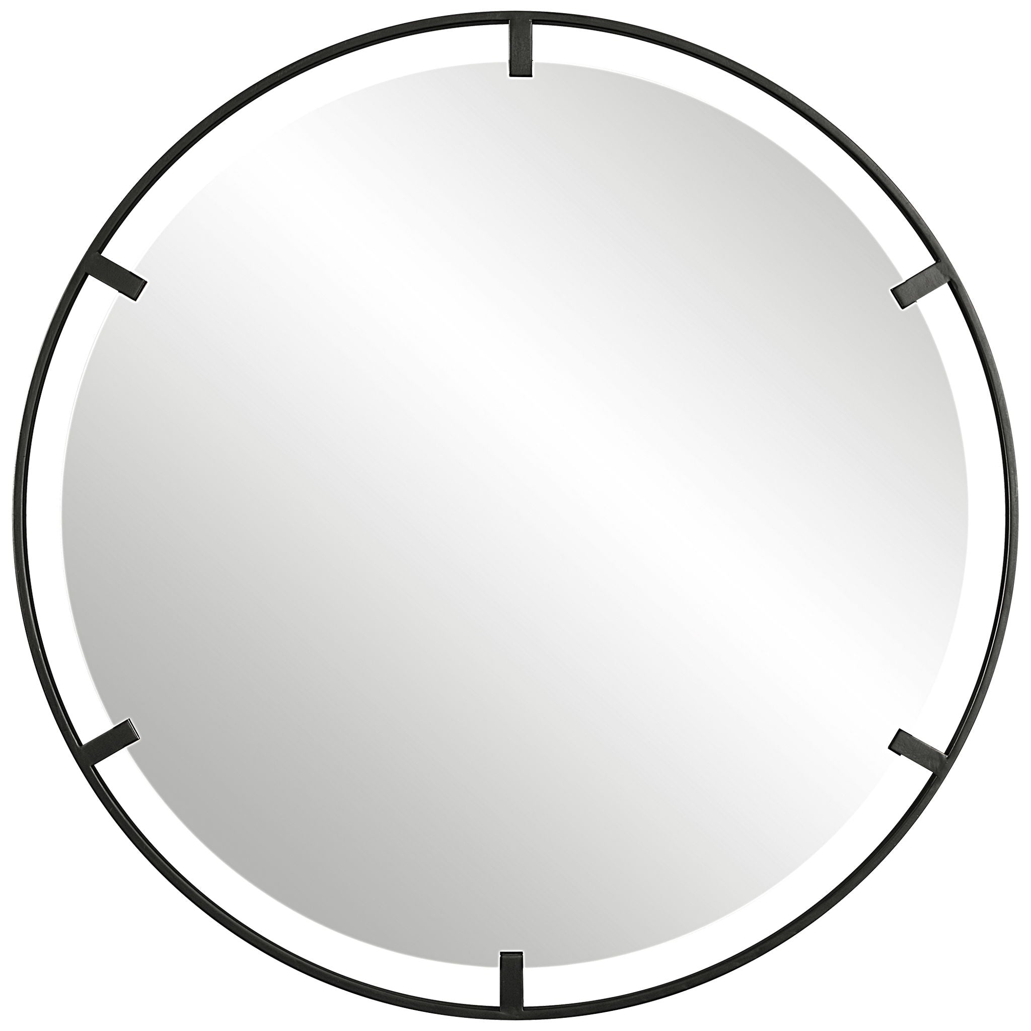 Cashel - Round Iron Mirror - Black - Image 1