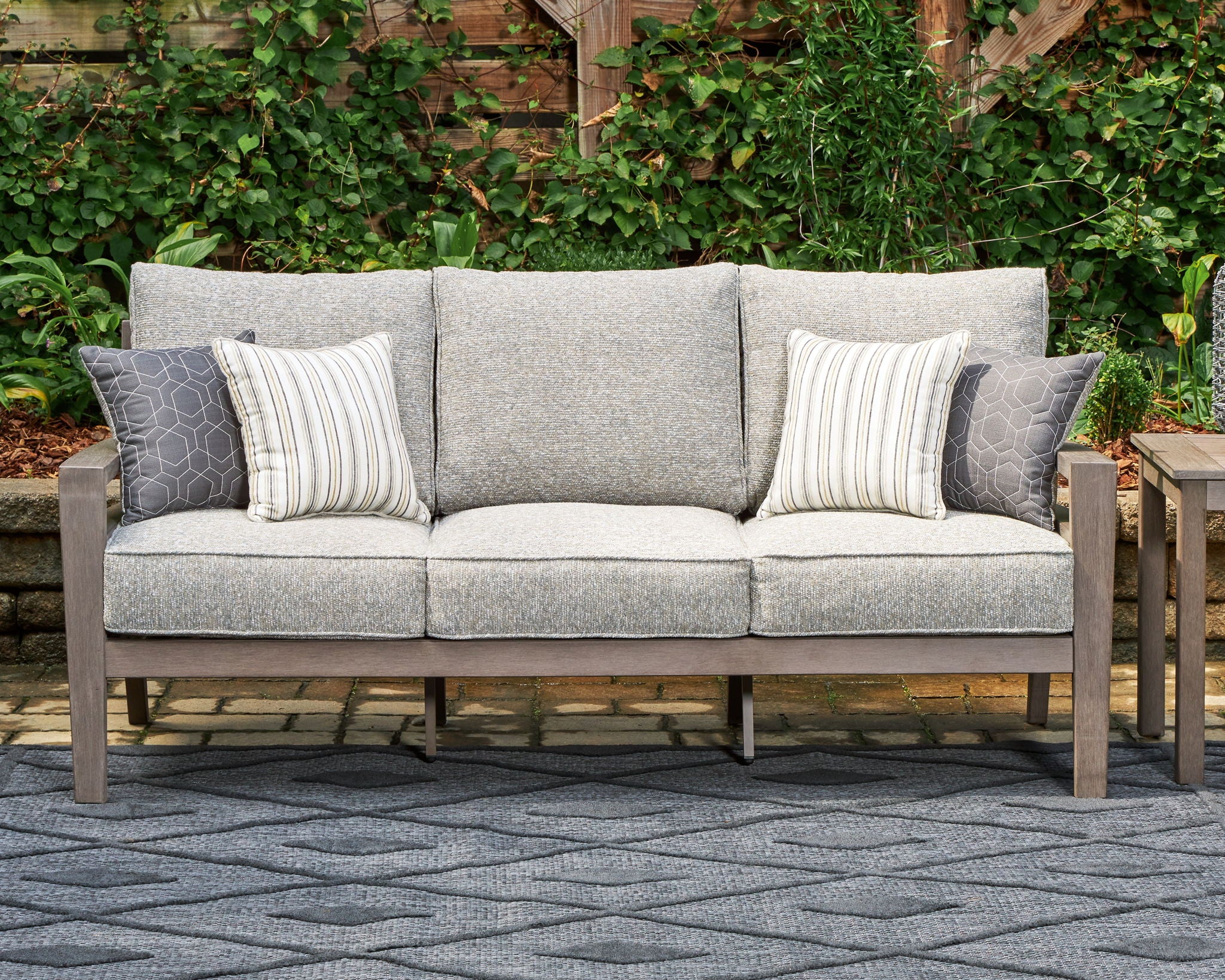 Hillside Barn - Sofa With Cushion - Gray / Brown - Image 3