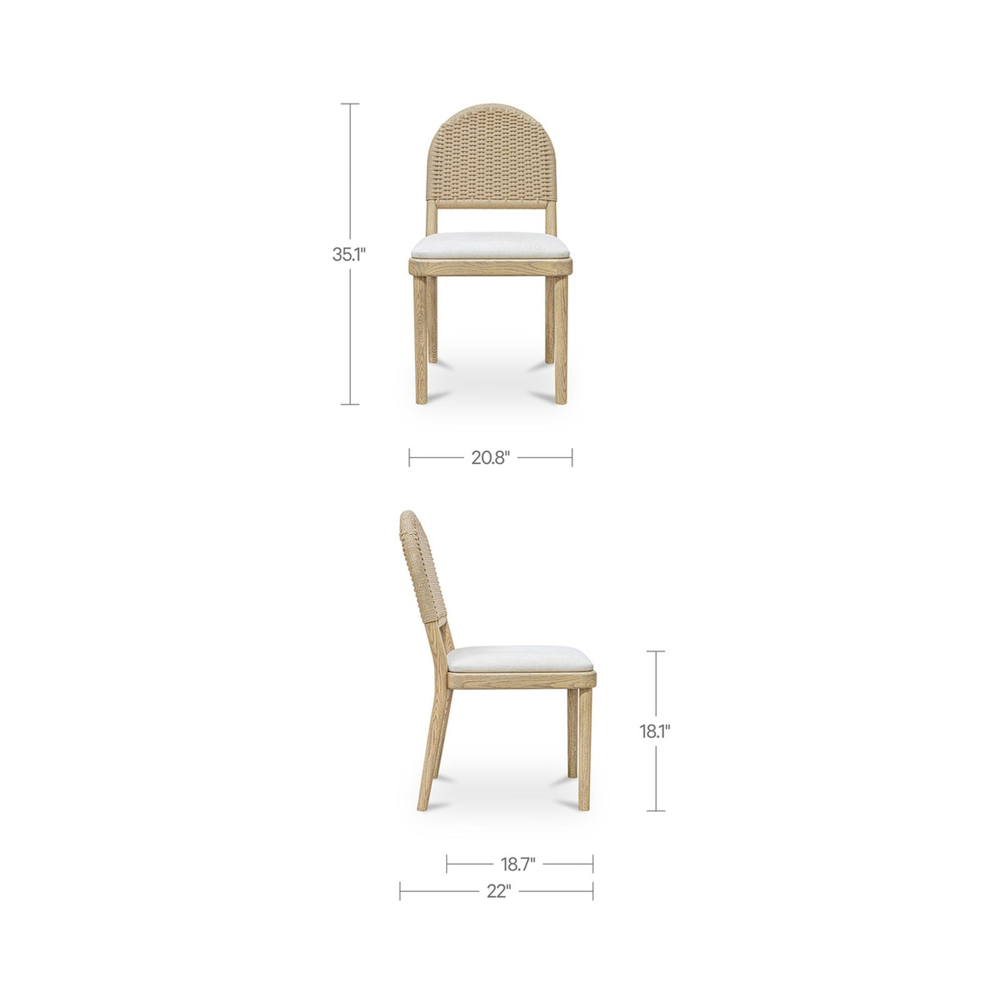 Claire - Dining Chair (Set of 2) - Natural - Image 2