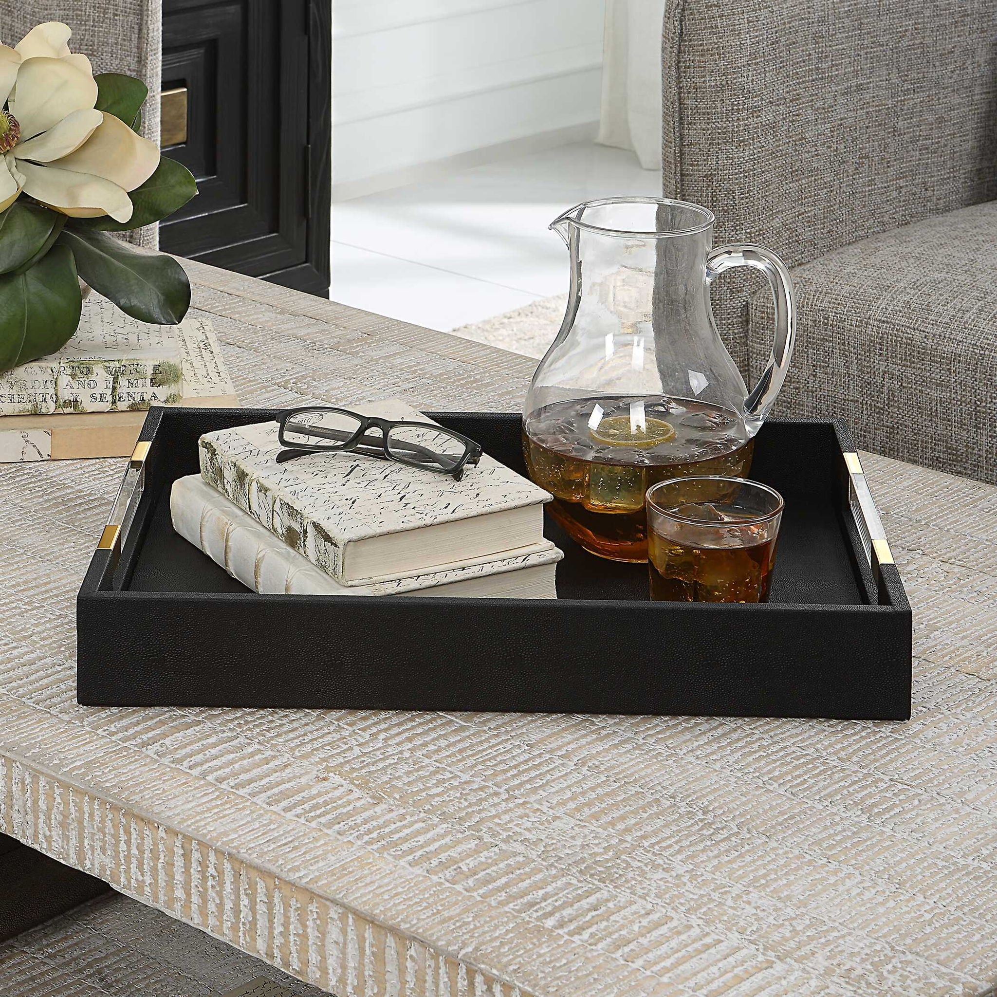 Wessex - Shagreen Tray - Black - Image 2
