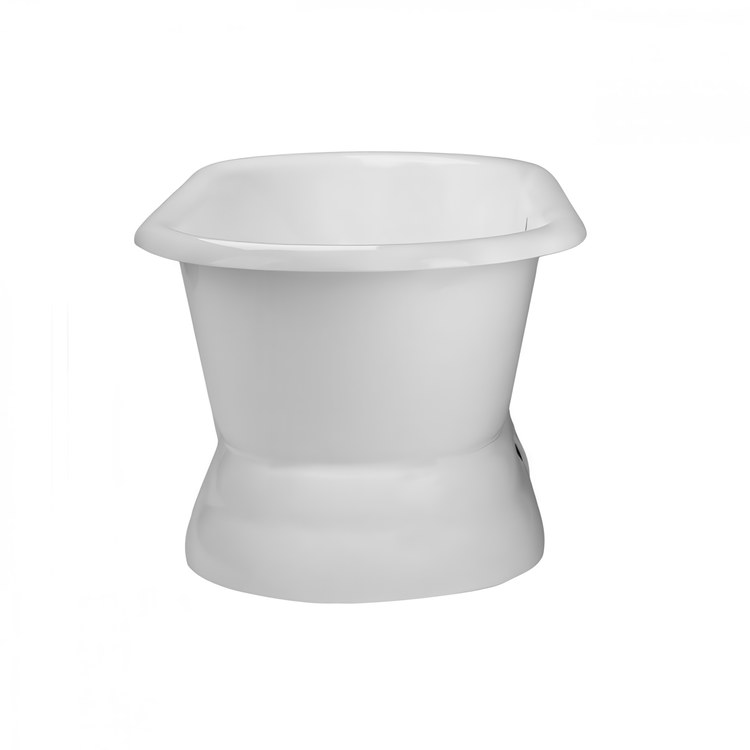 Tub Sinclair Pedestal Double Ended Rear Center White Cast Iron - Image 3