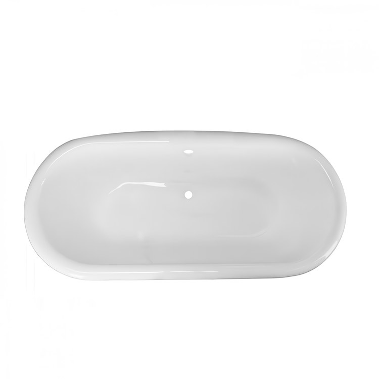 Tub Paloma Clawfoot Double Ended Rear Center White/Chrome Cast Iron - Image 3