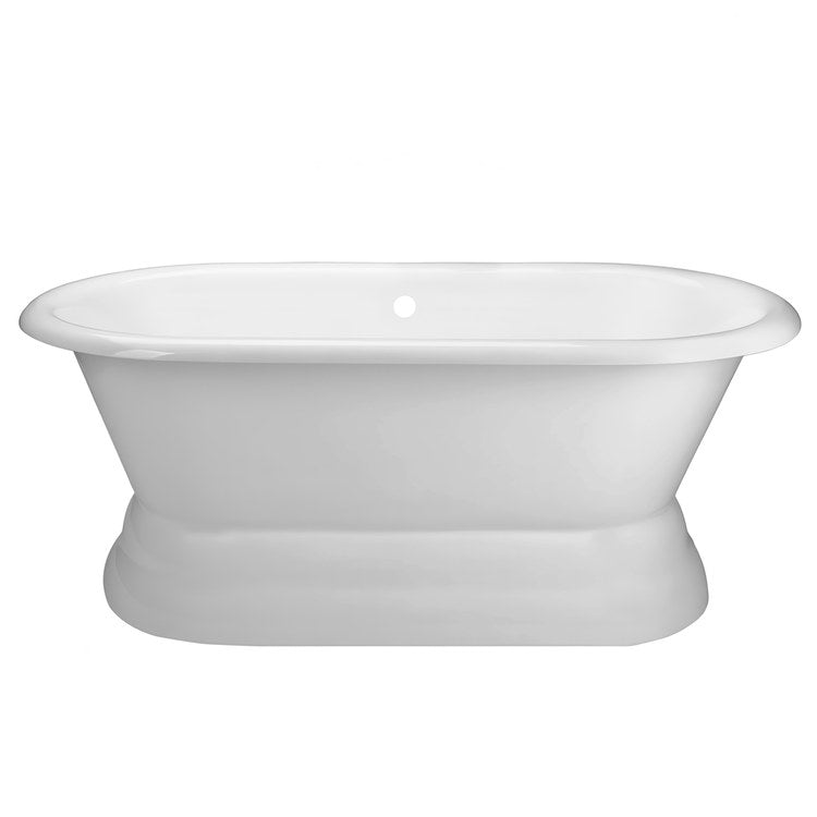 Tub Paloma Clawfoot Pedestal Double Ended Rear Center White Cast Iron - Image 1