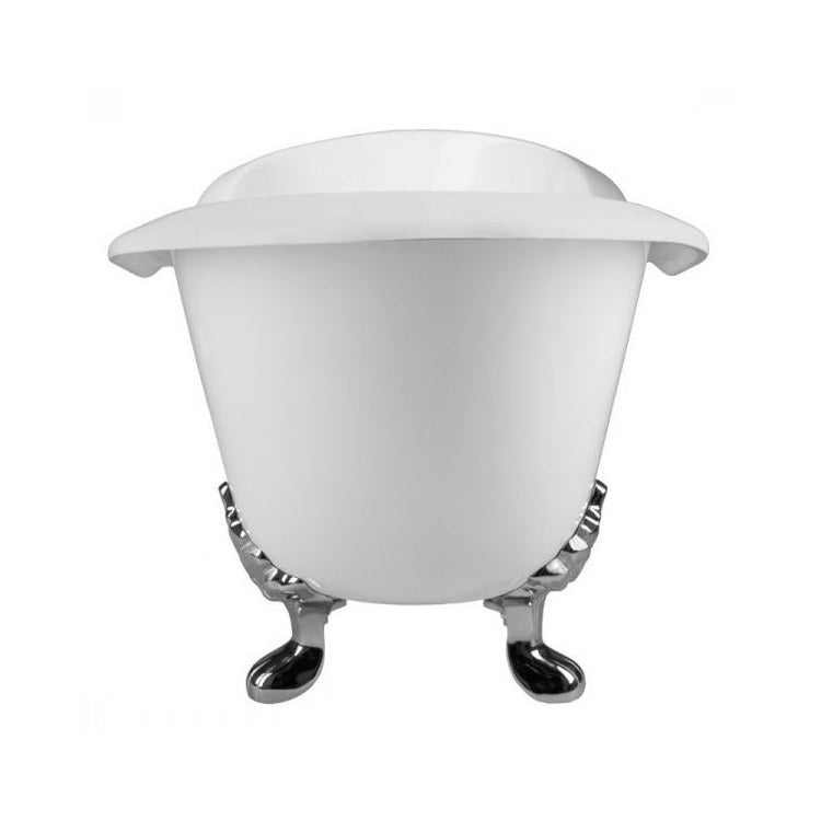 Tub Ravelle Clawfoot Double Slipper with 7 Inch Faucet Hole Rear Center White/Chrome Cast Iron - Image 1