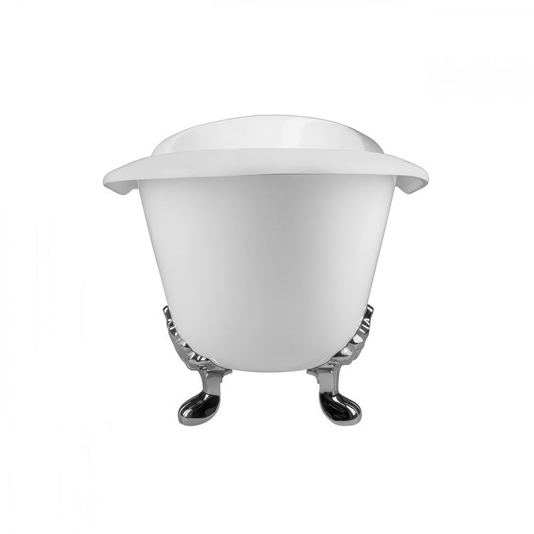 Tub Ravelle Clawfoot Double Slipper with 7 Inch Faucet Hole Rear Center White/Brushed Nickel Cast Iron - Image 2