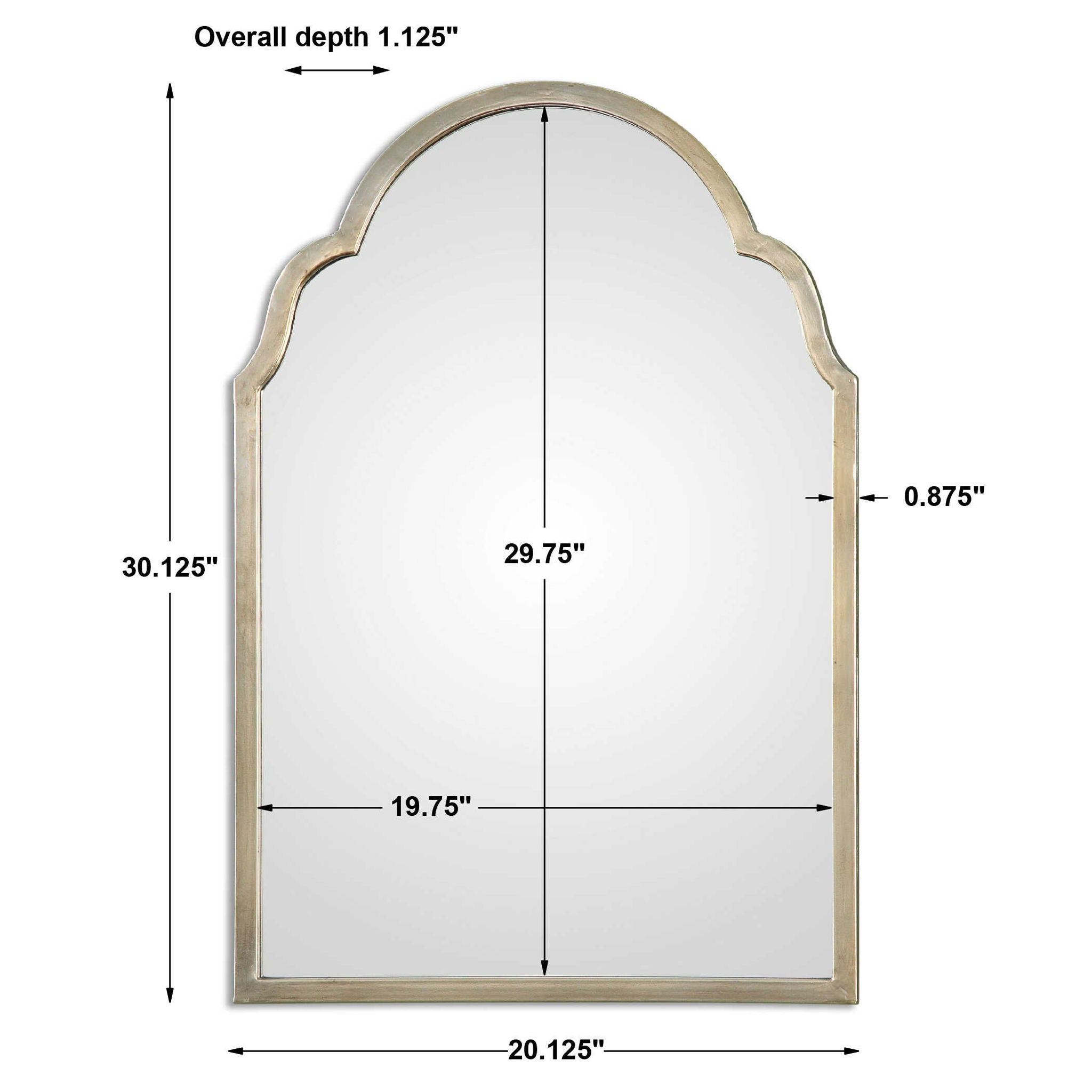 Brayden - Petite Arch Mirror - Silver - Image 2