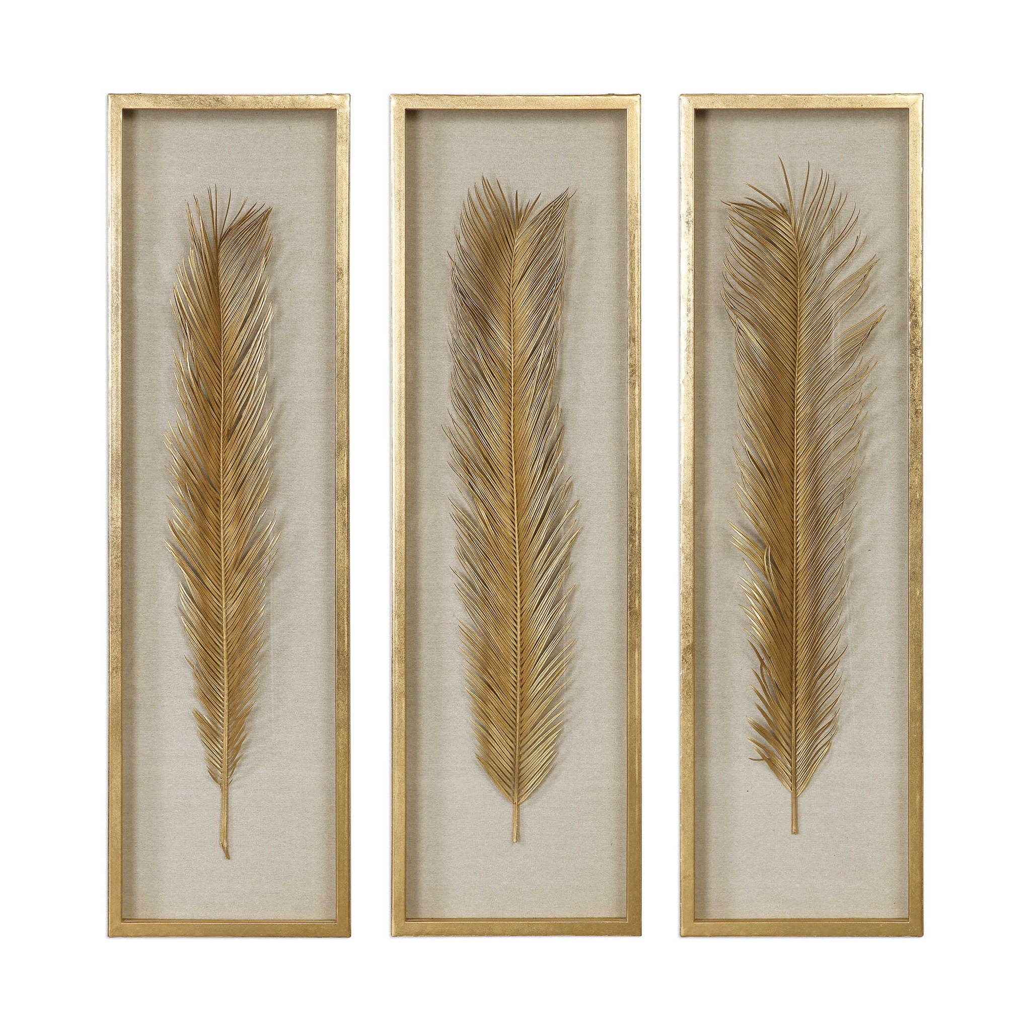 Palma – Leaf Shadow Box (Set of 3) – Gold