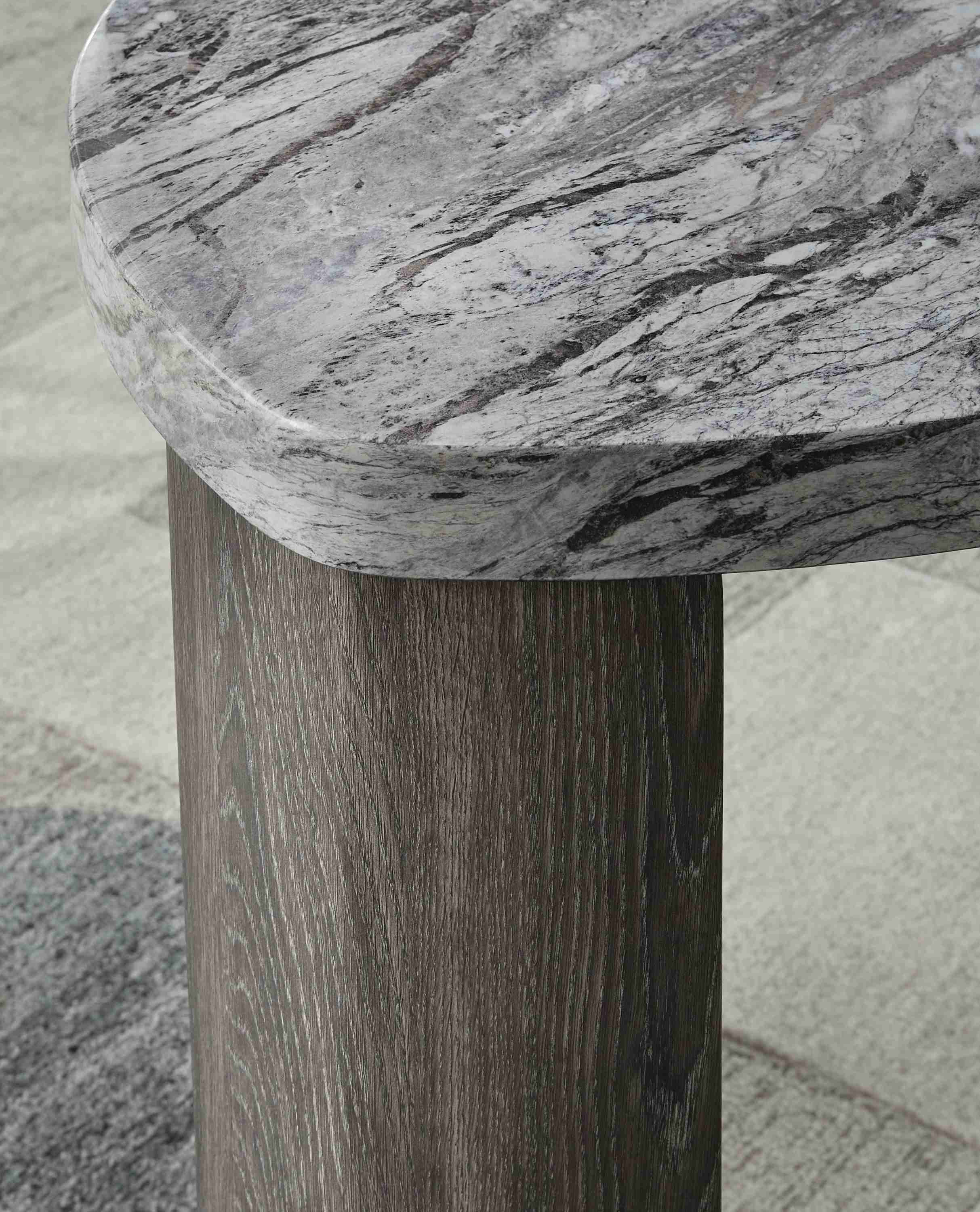 Surmour - Triangle End Table - Gray / Brown - Image 3