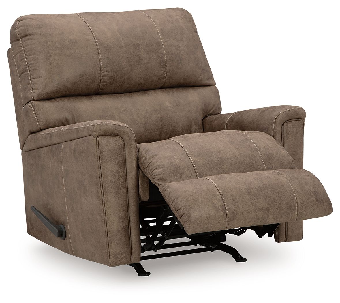 Navi - Rocker Recliner - Faux Leather - Fossil - Image 3