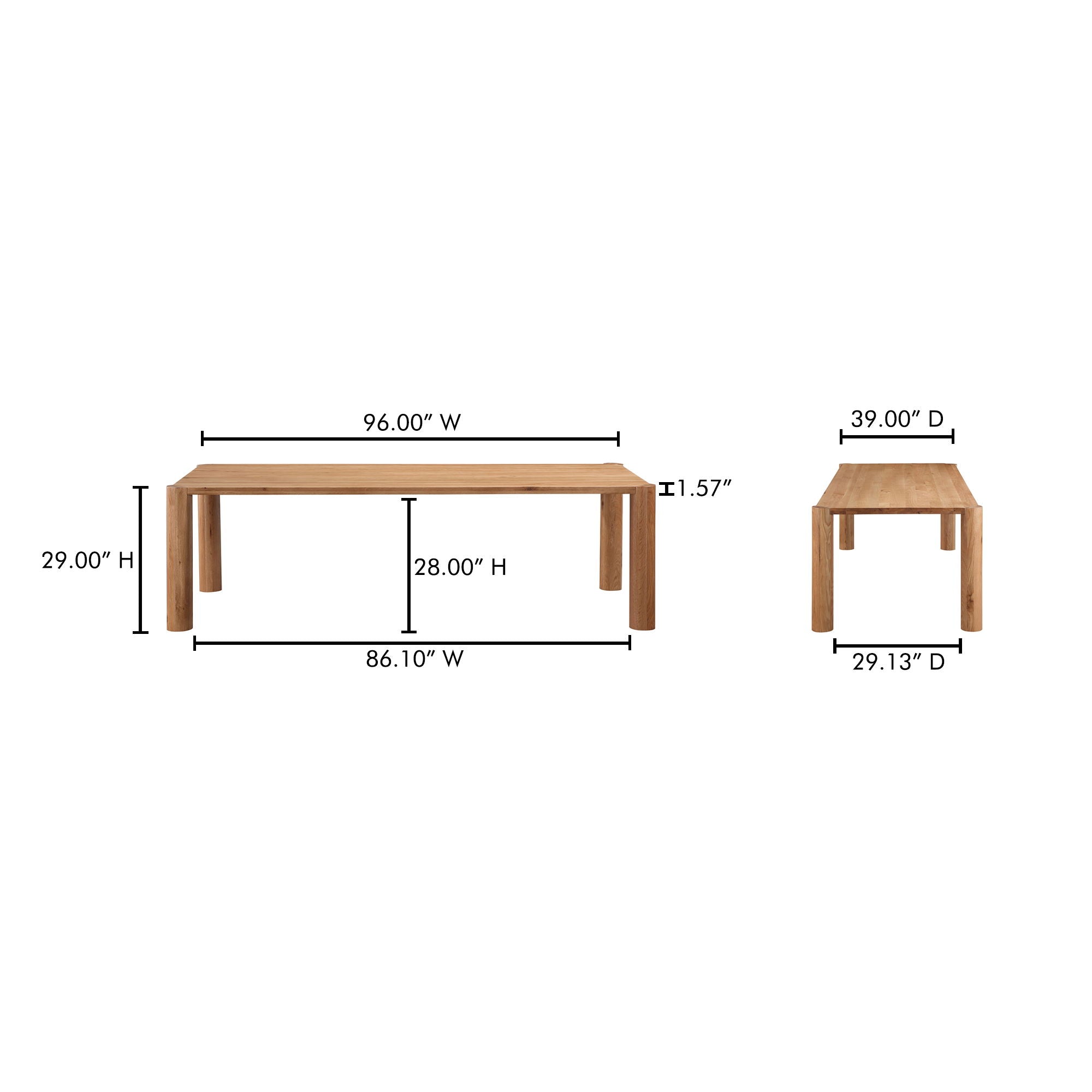 Post - Large Dining Table - Natural - Image 3