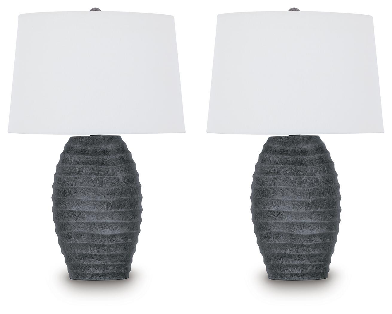 Caronick – Poly Table Lamp (Set of 2) – Antique Silver Finish