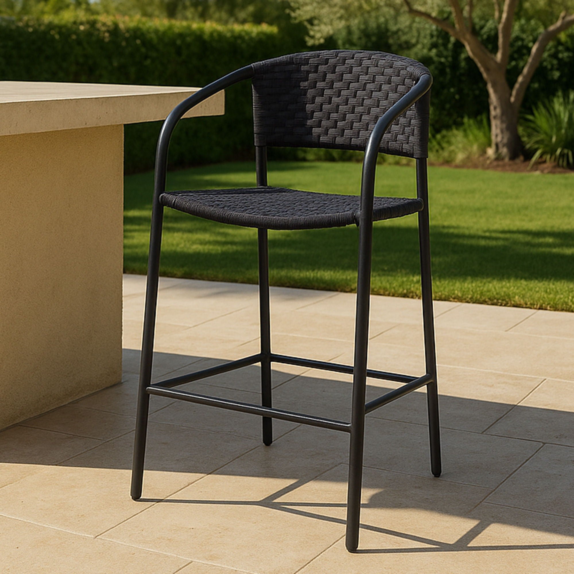 Zola - Outdoor Bar Stool - Dark Brown - Image 3