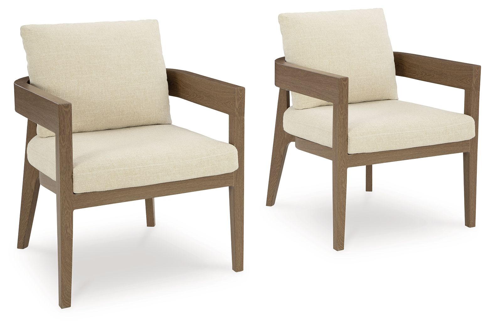 Serene Bay - Arm Chair With Cushion (Set of 2) - Dark Brown / White - Image 1