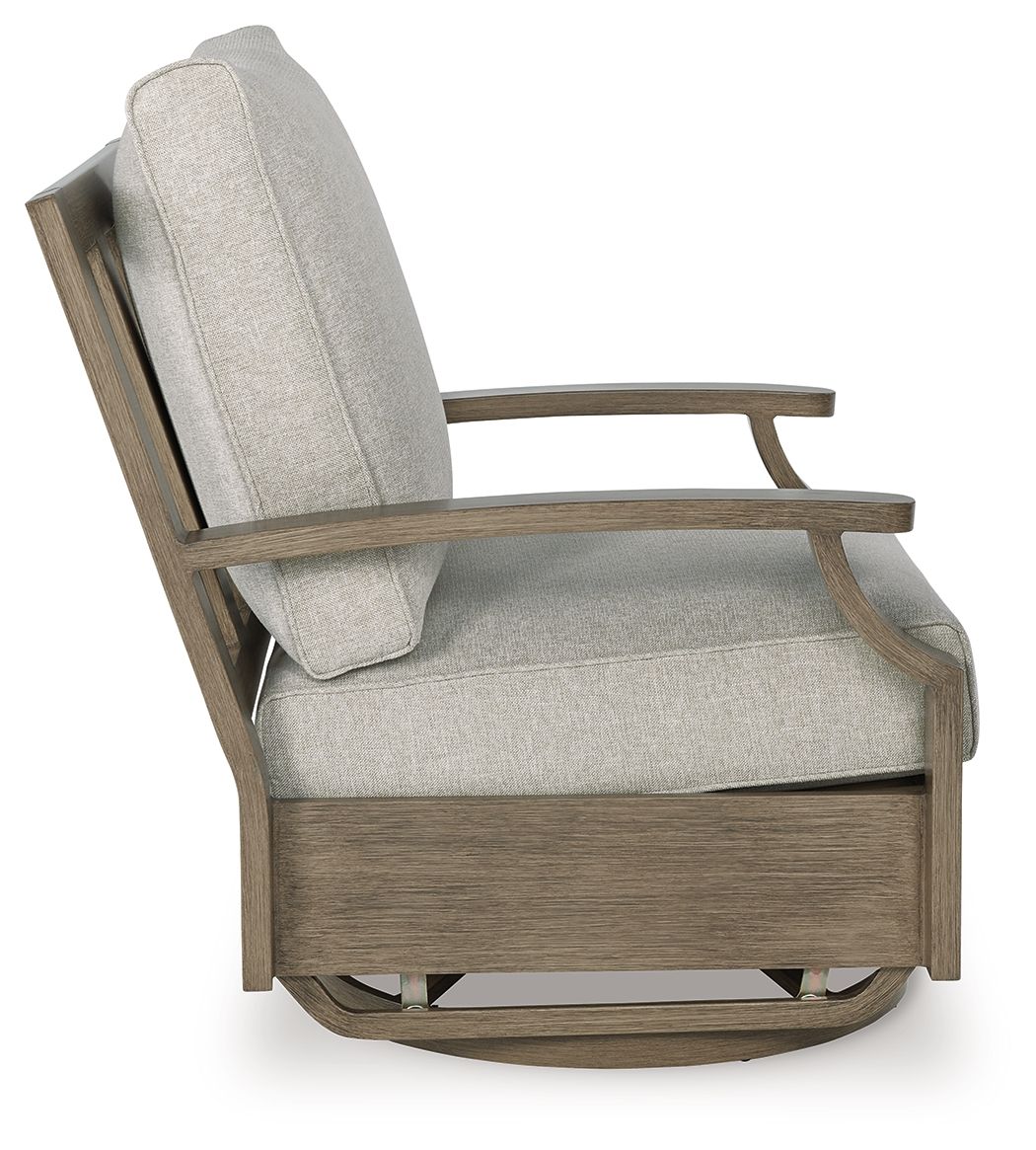 Rainier Ranch - Swivel Glider Chair With Cushion - Brown / Beige - Image 3