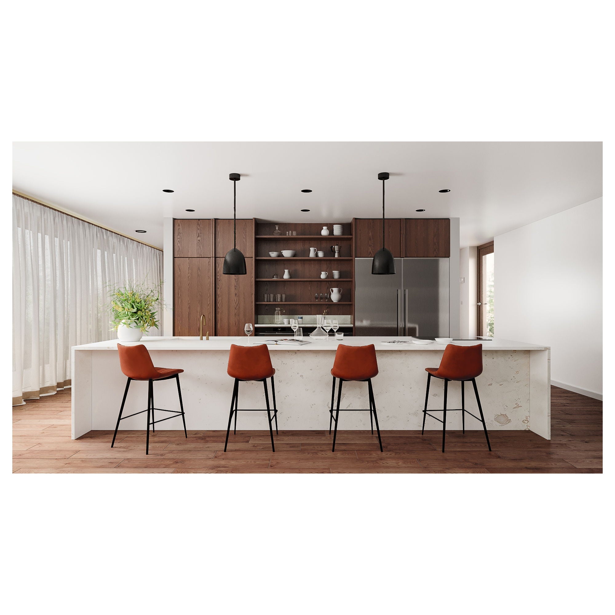 Alibi - Barstool (Set of 2) - Brown - Image 2