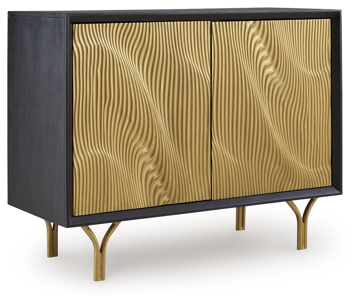 Tayner - Accent Cabinet - Black / Gold Finish - Image 1