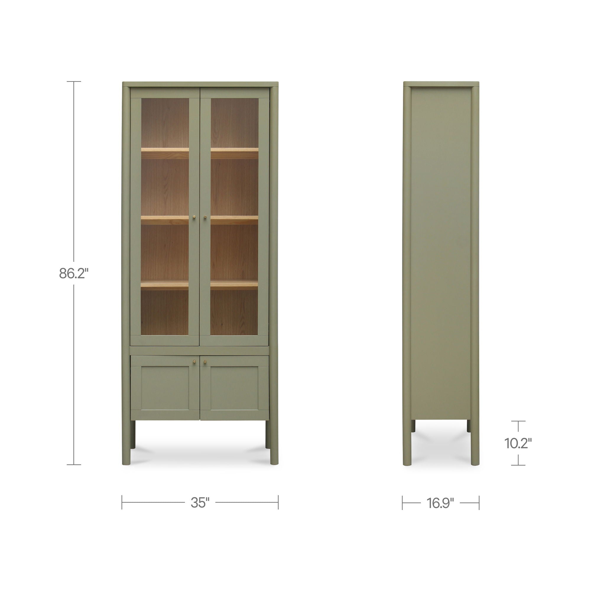 Hannah - Tall Display Cabinet - Green - Image 2