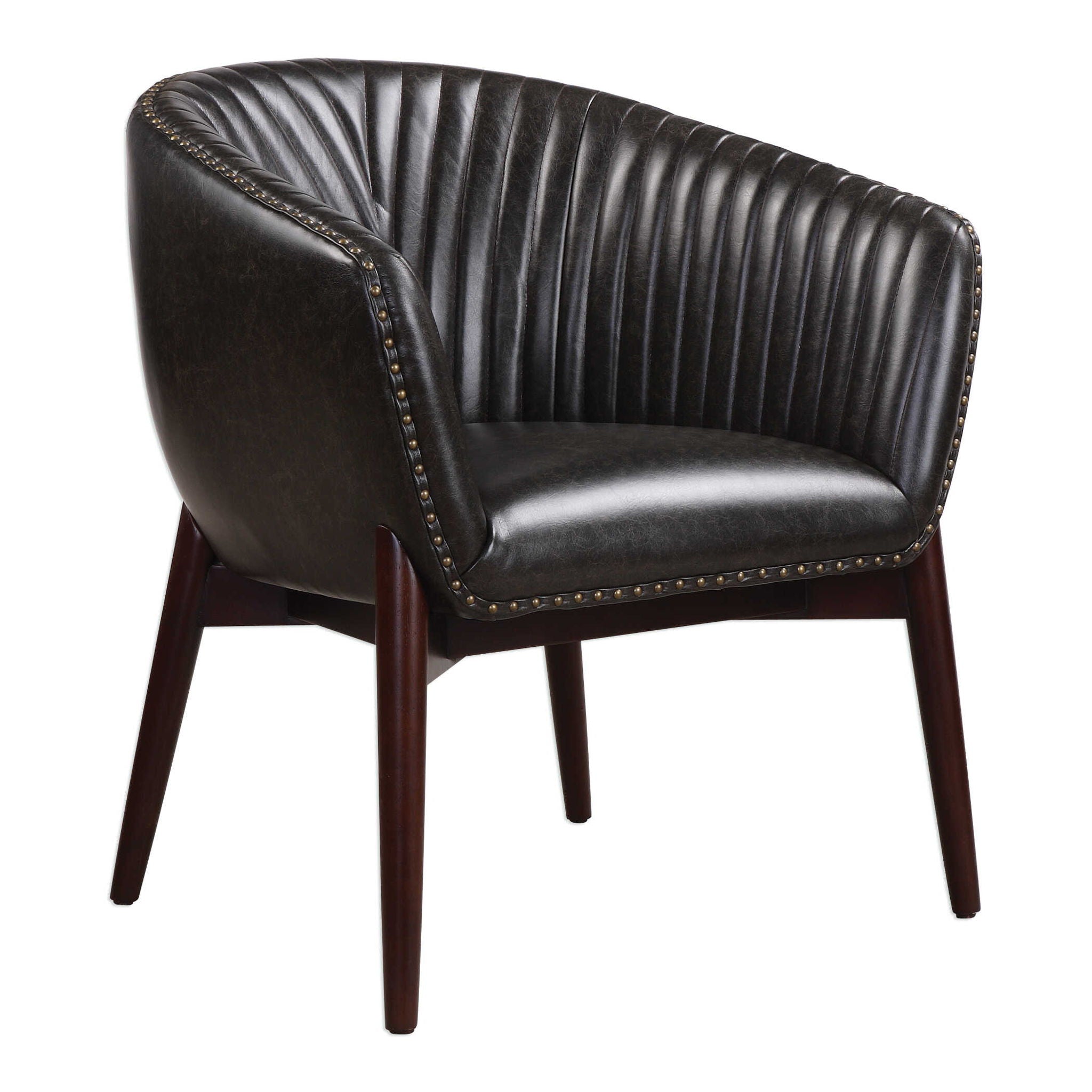 Anders - Chenille Accent Chair - Black - Image 2