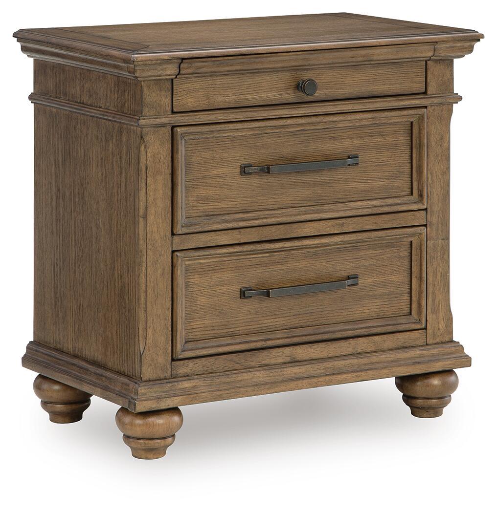 Karallin – Three Drawer Night Stand – Medium Brown