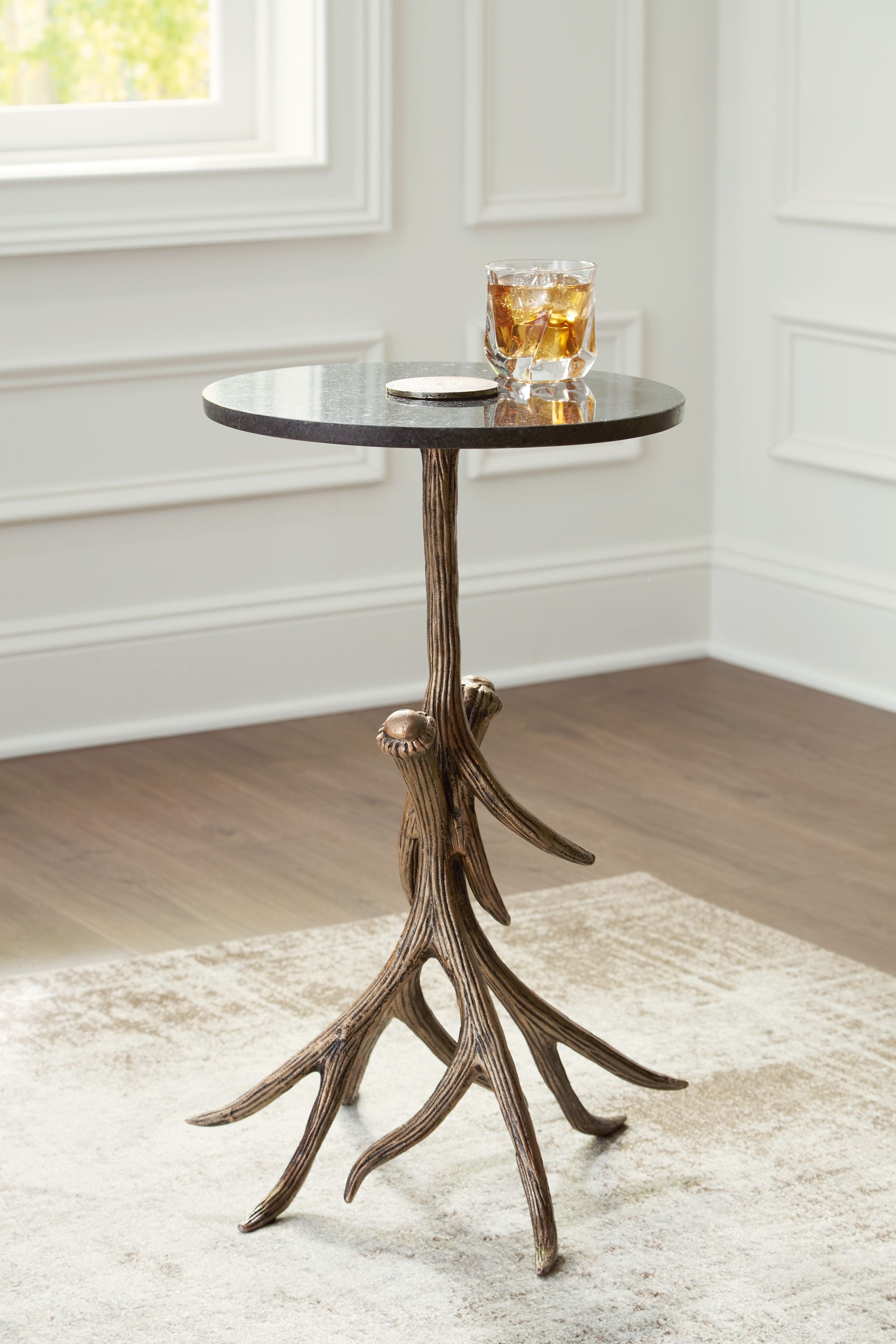 Lemkins - Accent Table - Black / Antique Gold Finish - Image 2