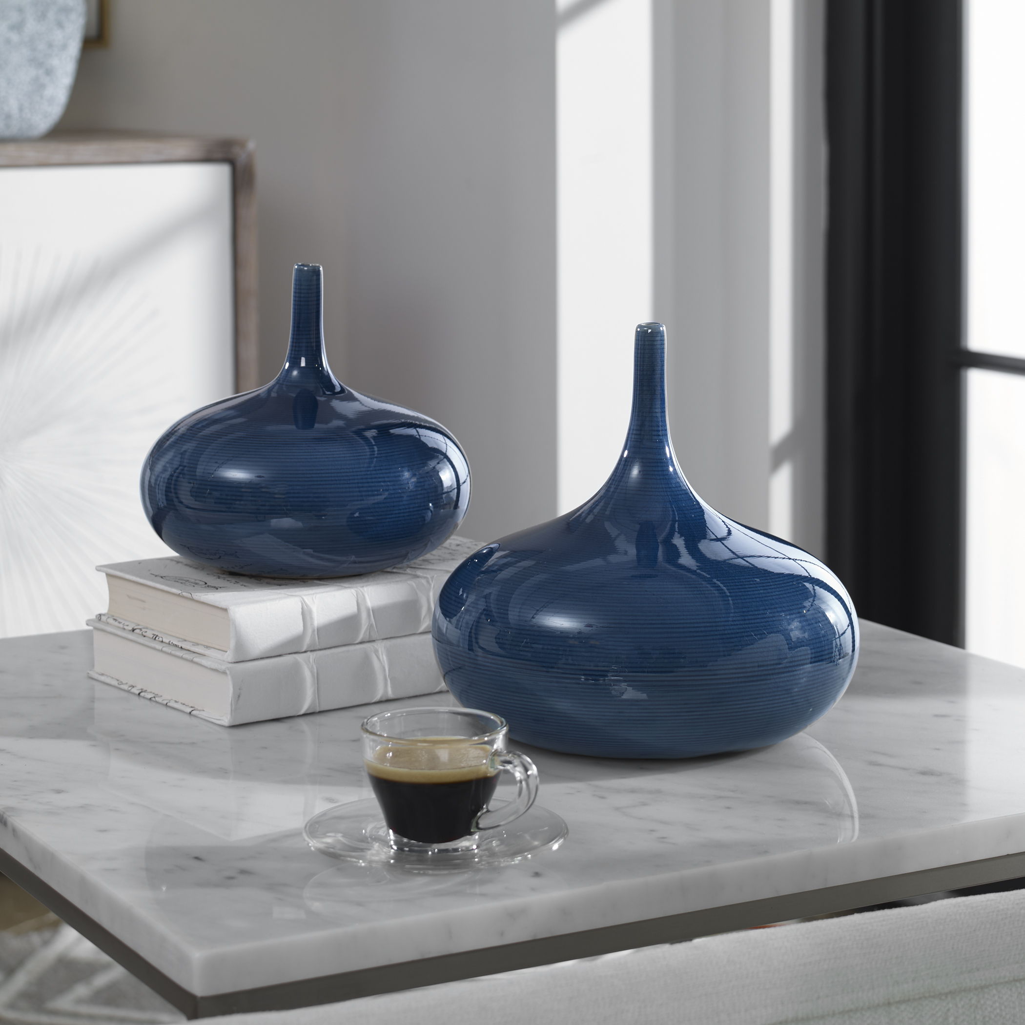 Zayan - Vases (Set of 2) - Blue - Image 2