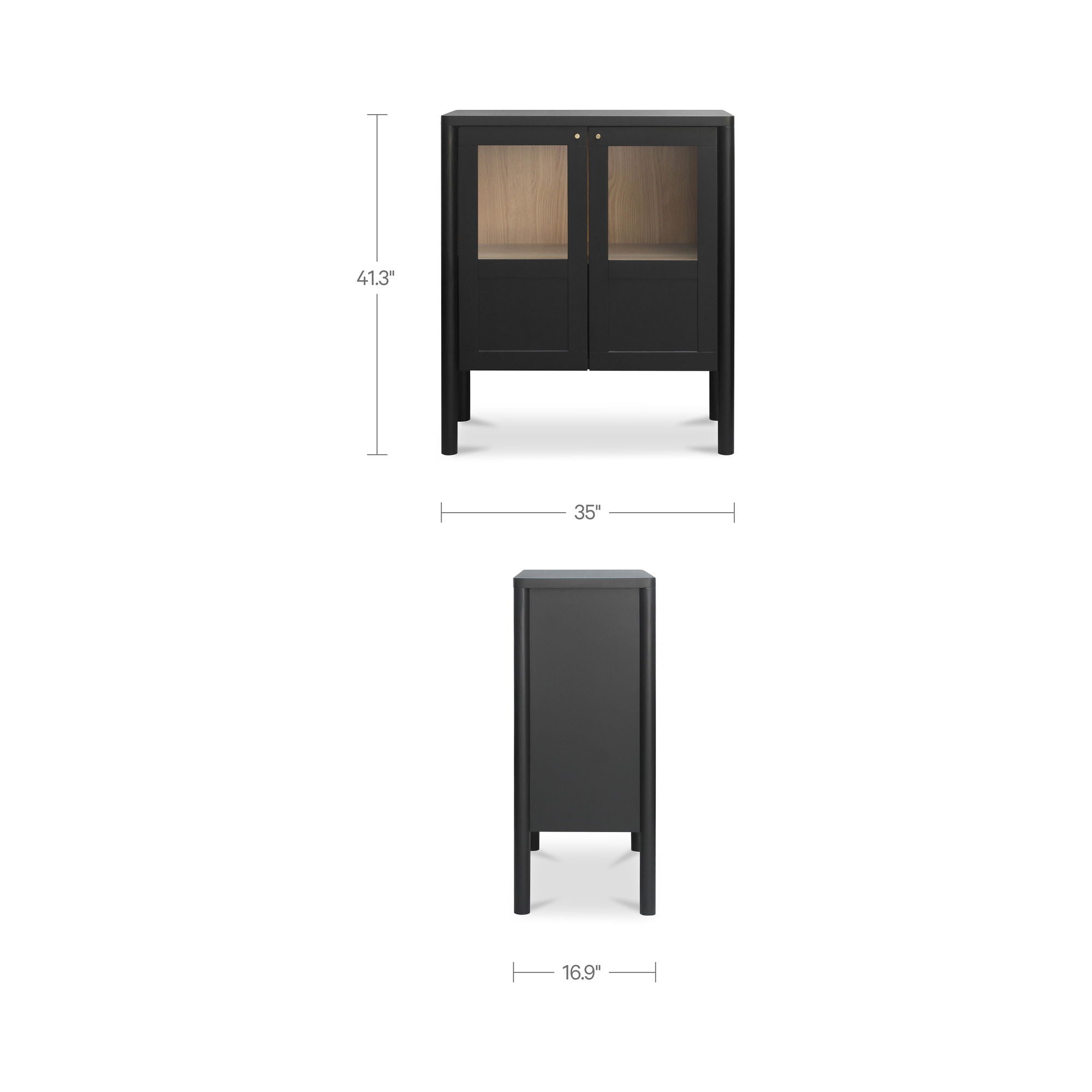 Hannah - Display Cabinet - Black - Image 2