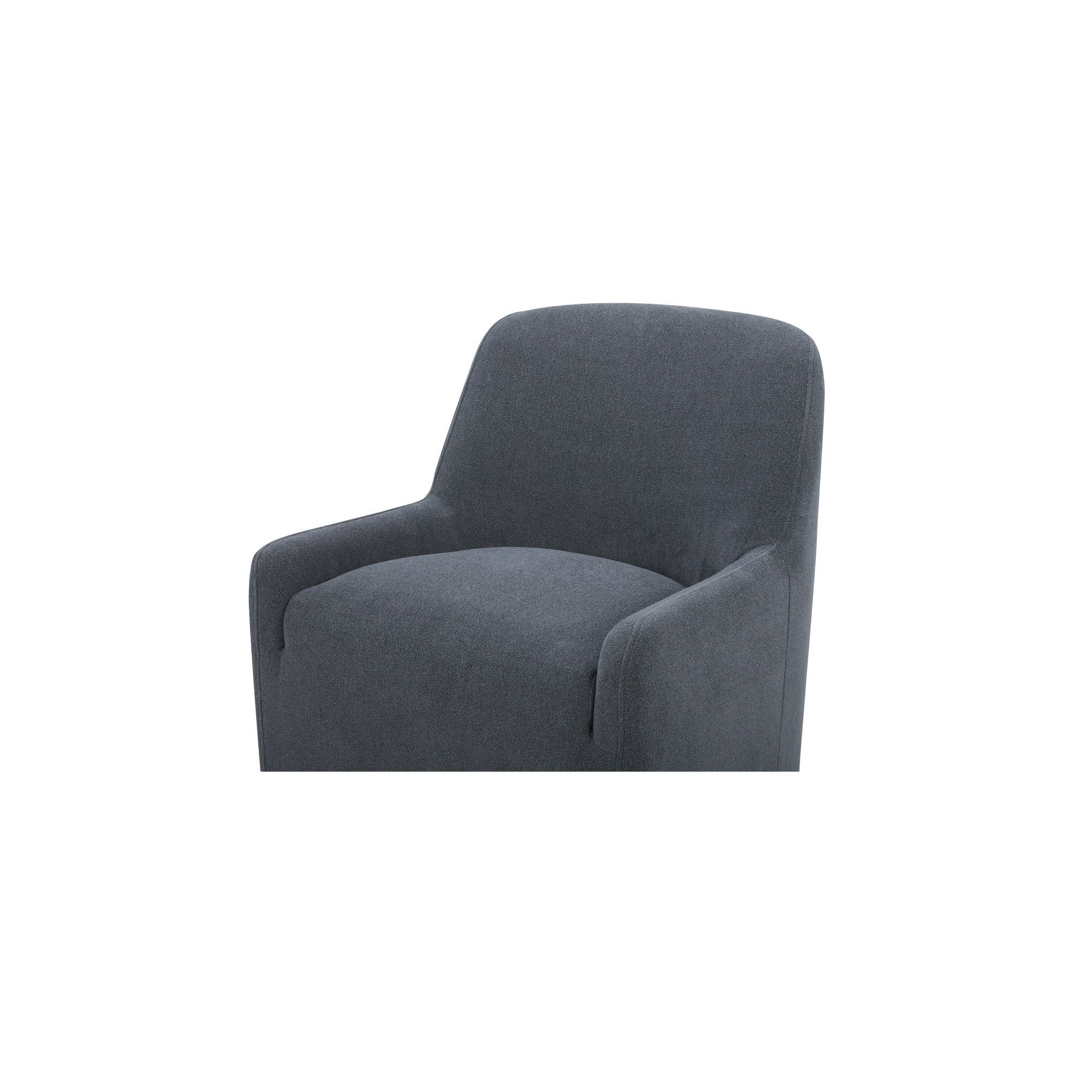 Maisie - Fabric Rolling Dining Chair - Slate Blue - Image 3