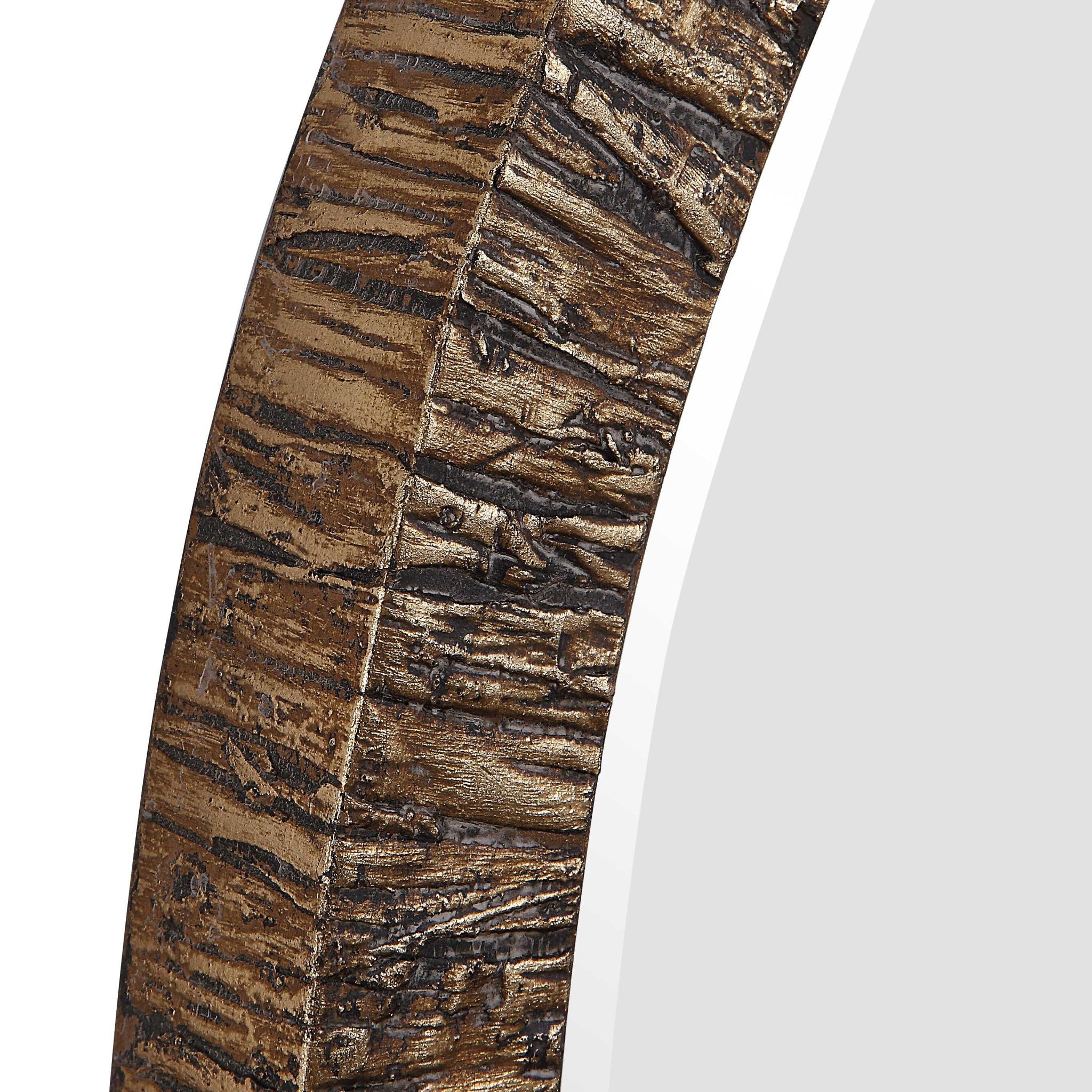 Wayde - Bark Round Mirror - Gold - Image 2