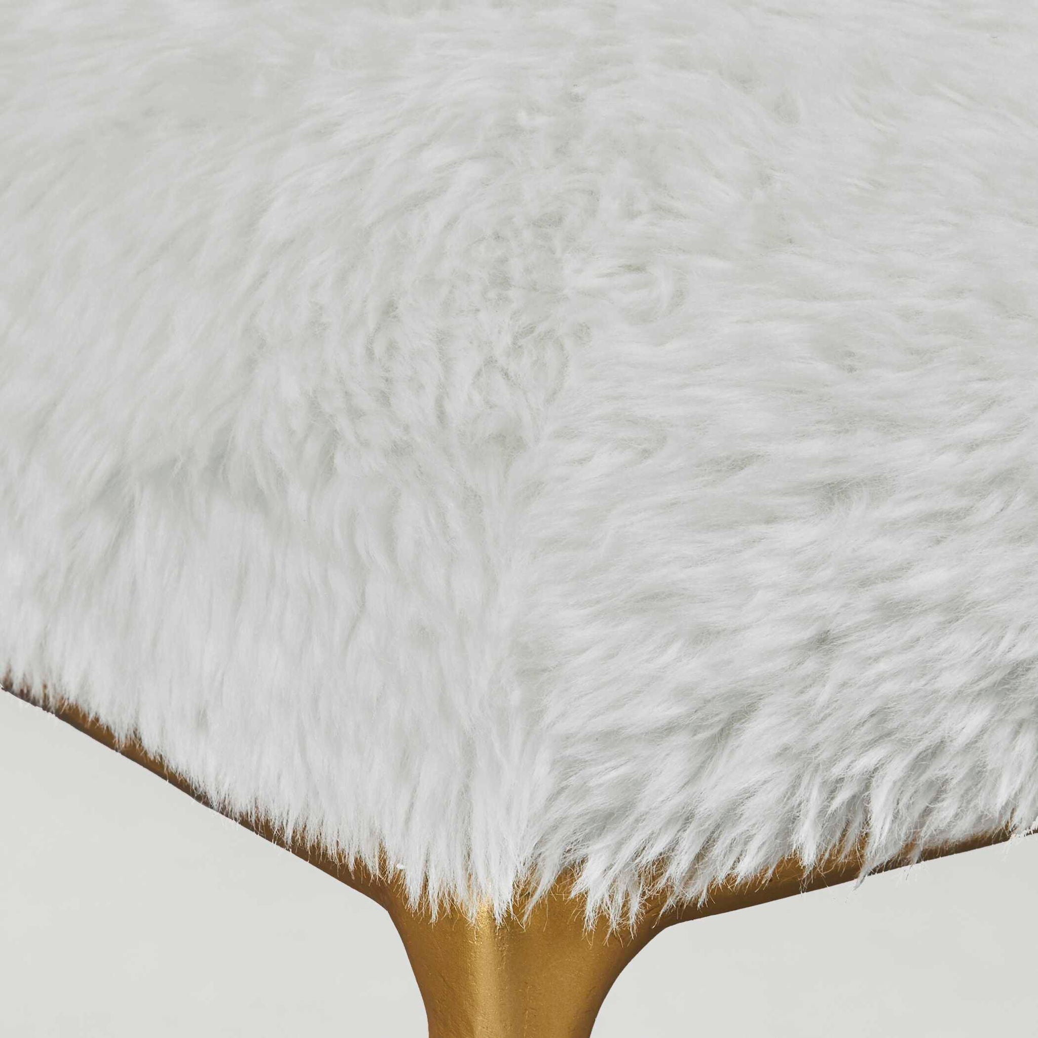 Charmed - Sheepskin Small Bench - White - Image 2