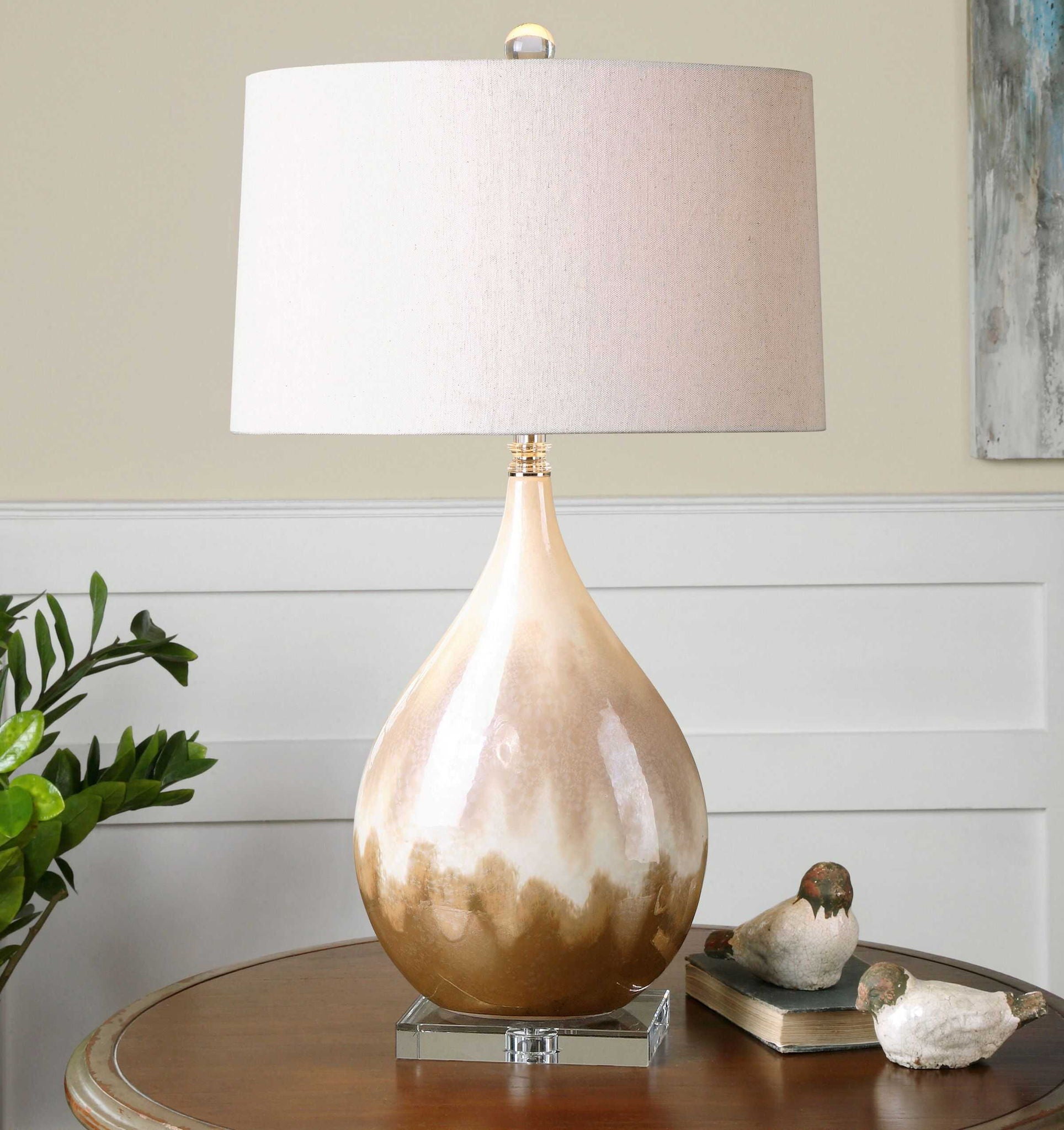 Flavian - Glazed Ceramic Lamp - Light Brown - Image 2