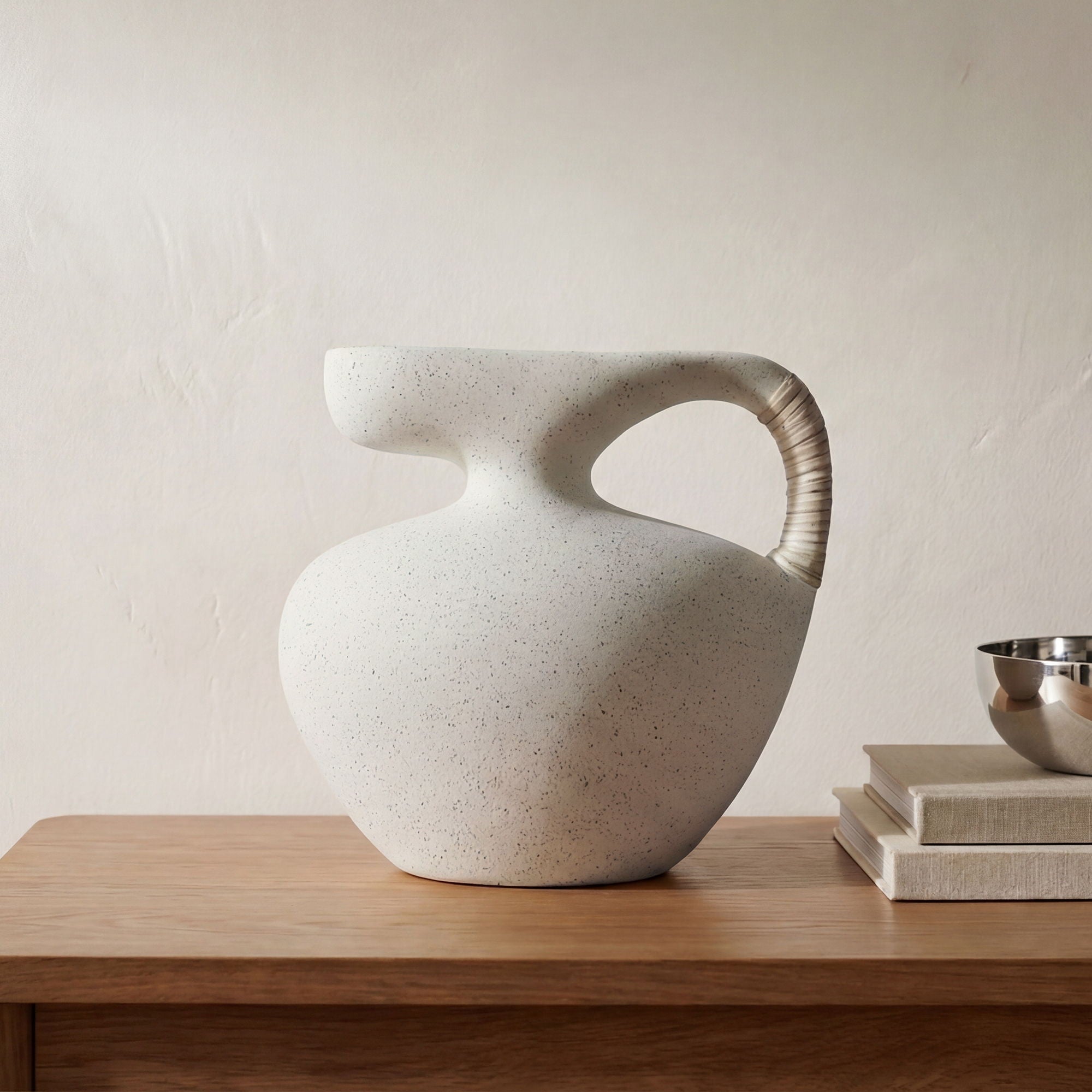 Vila - 9.5" Sculptural Vessel - Cream White - Image 1