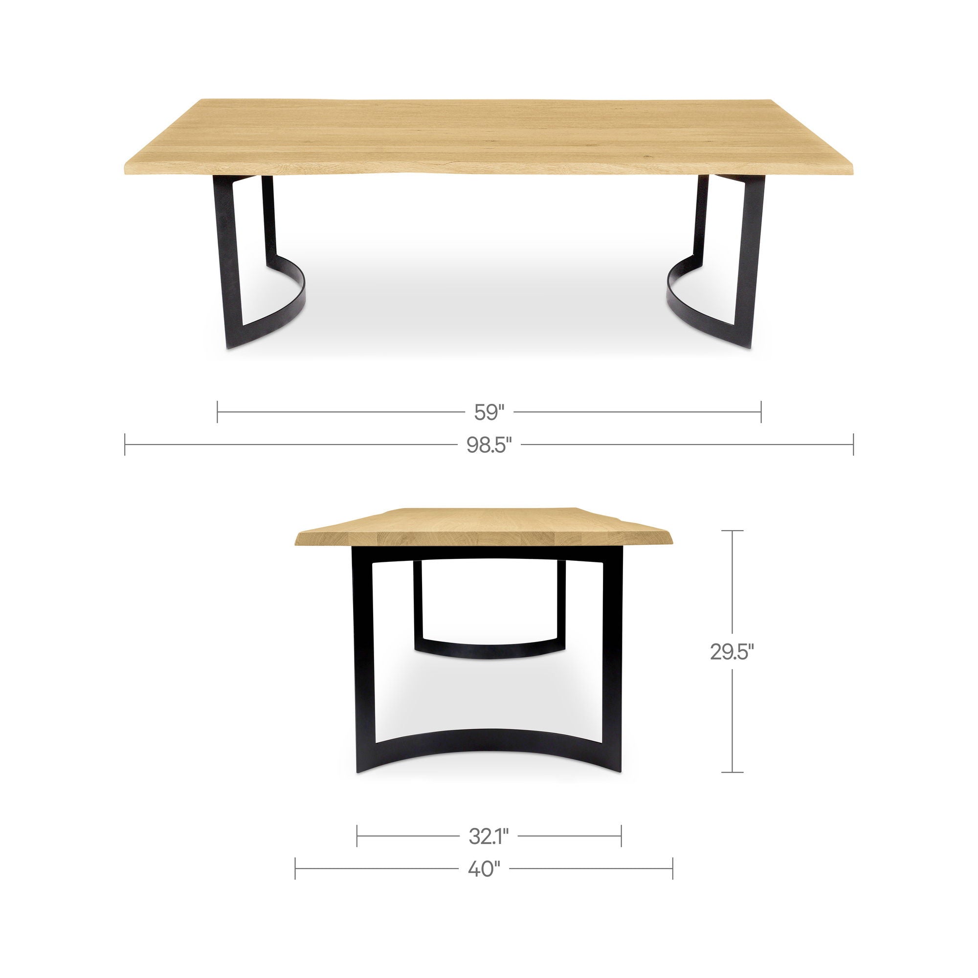 Bent - Dining Table Small - Oak / Natural - Image 2