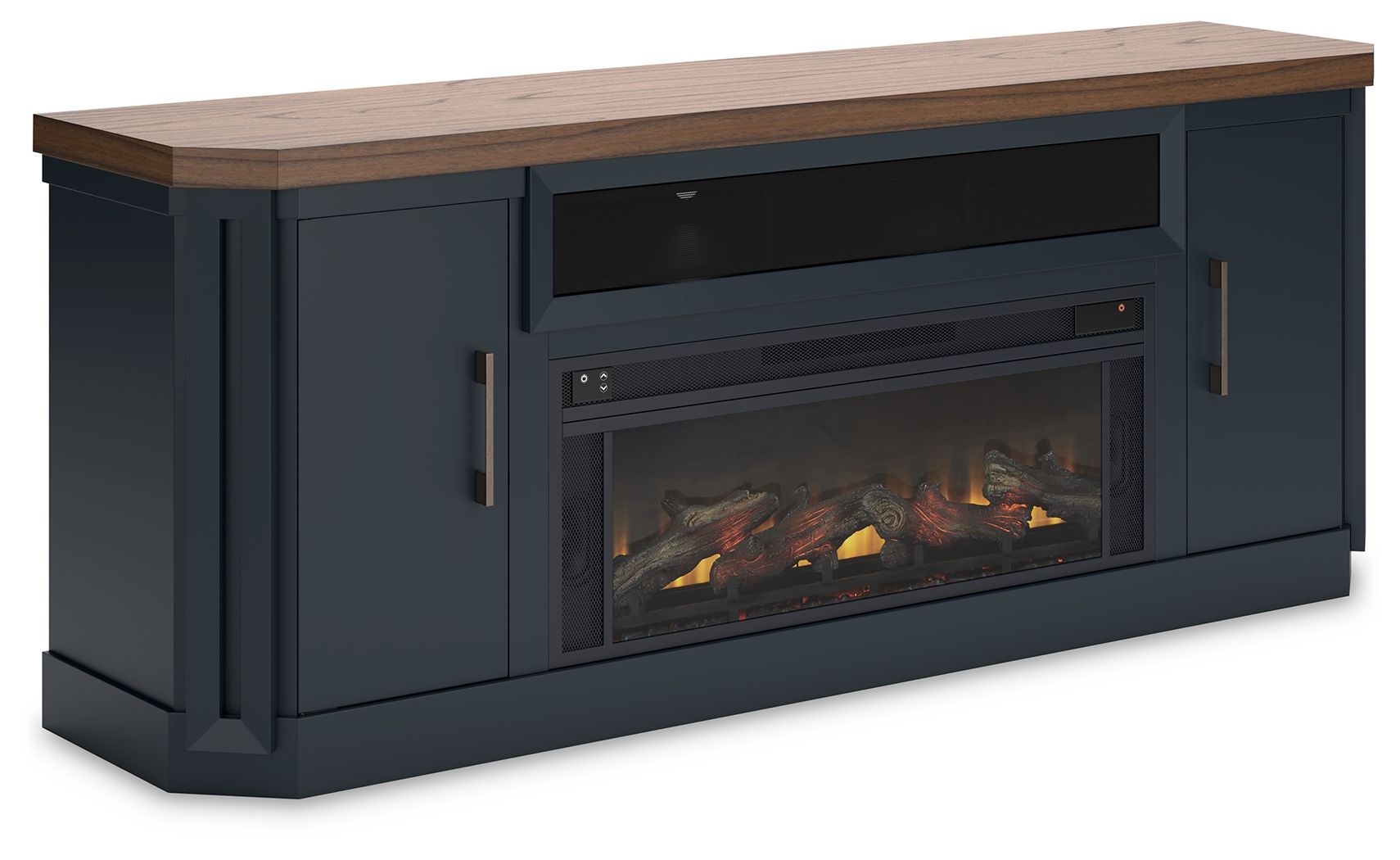 Landocken – 83″ TV Stand With Electric Fireplace – Two-tone