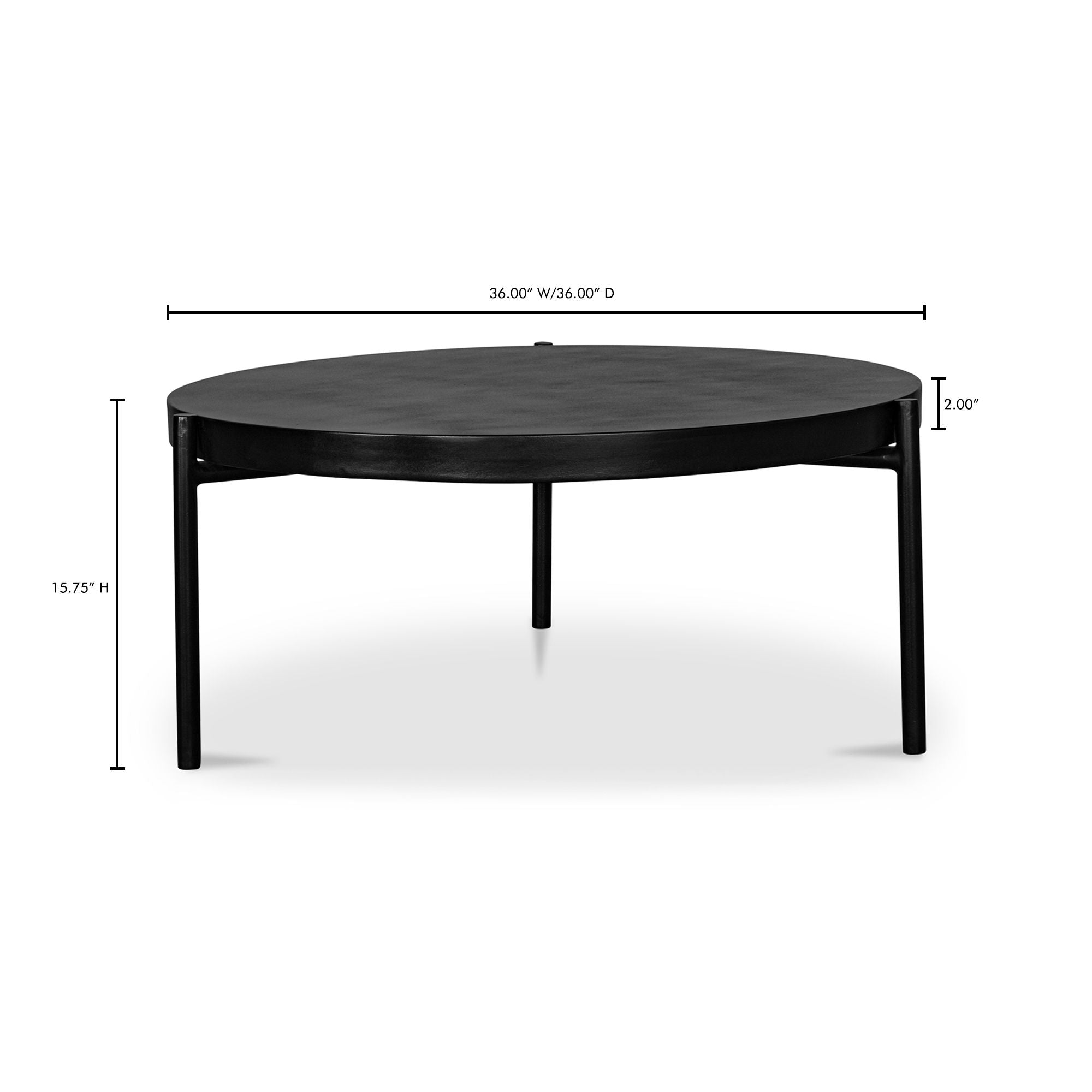 Mendez - Outdoor Coffee Table - Matt Black - Image 3