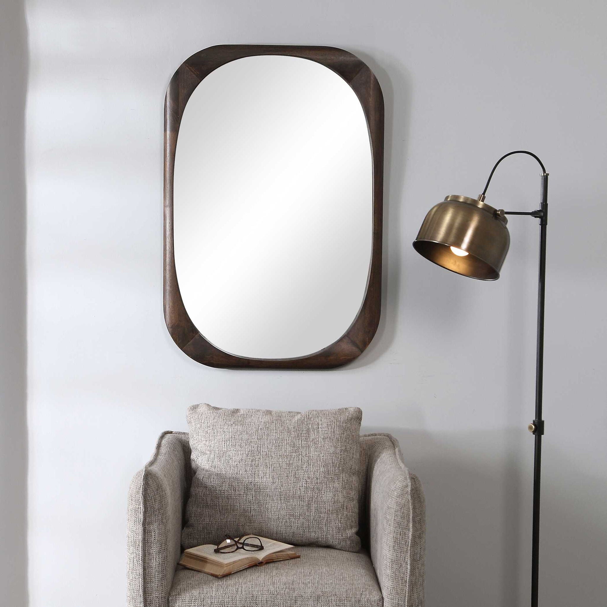 Sheldon - Mid-Century Mirror - Dark Brown - Image 3