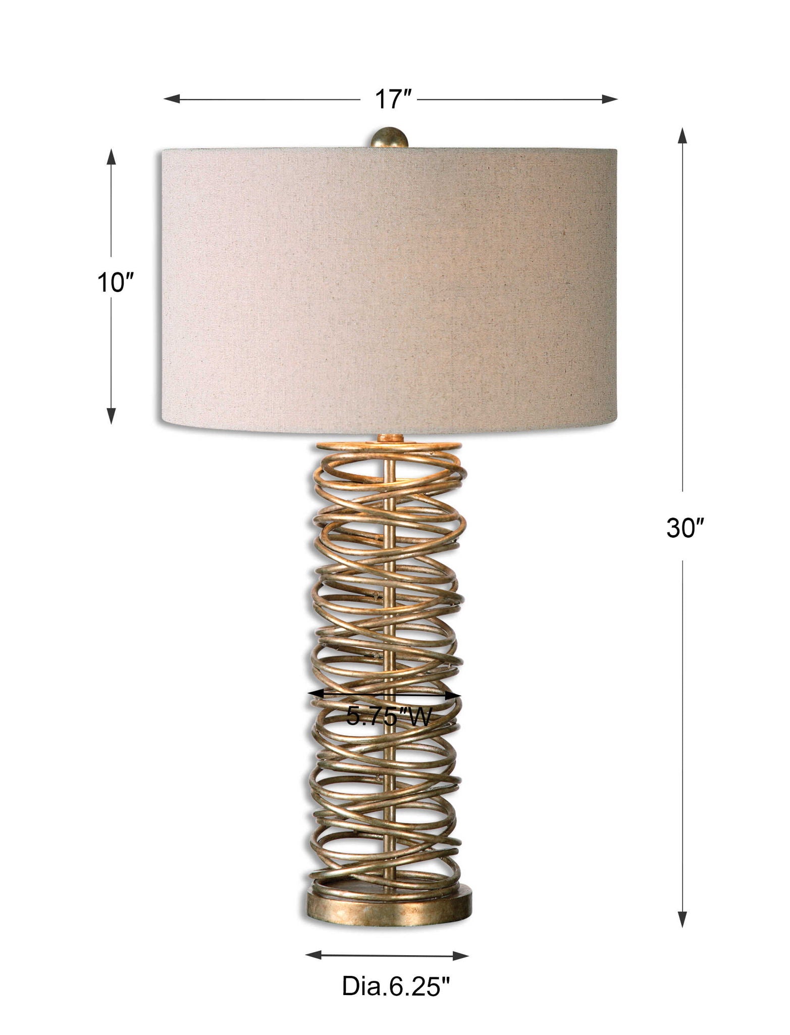 Amarey - Metal Ring Table Lamp - Gold - Image 3