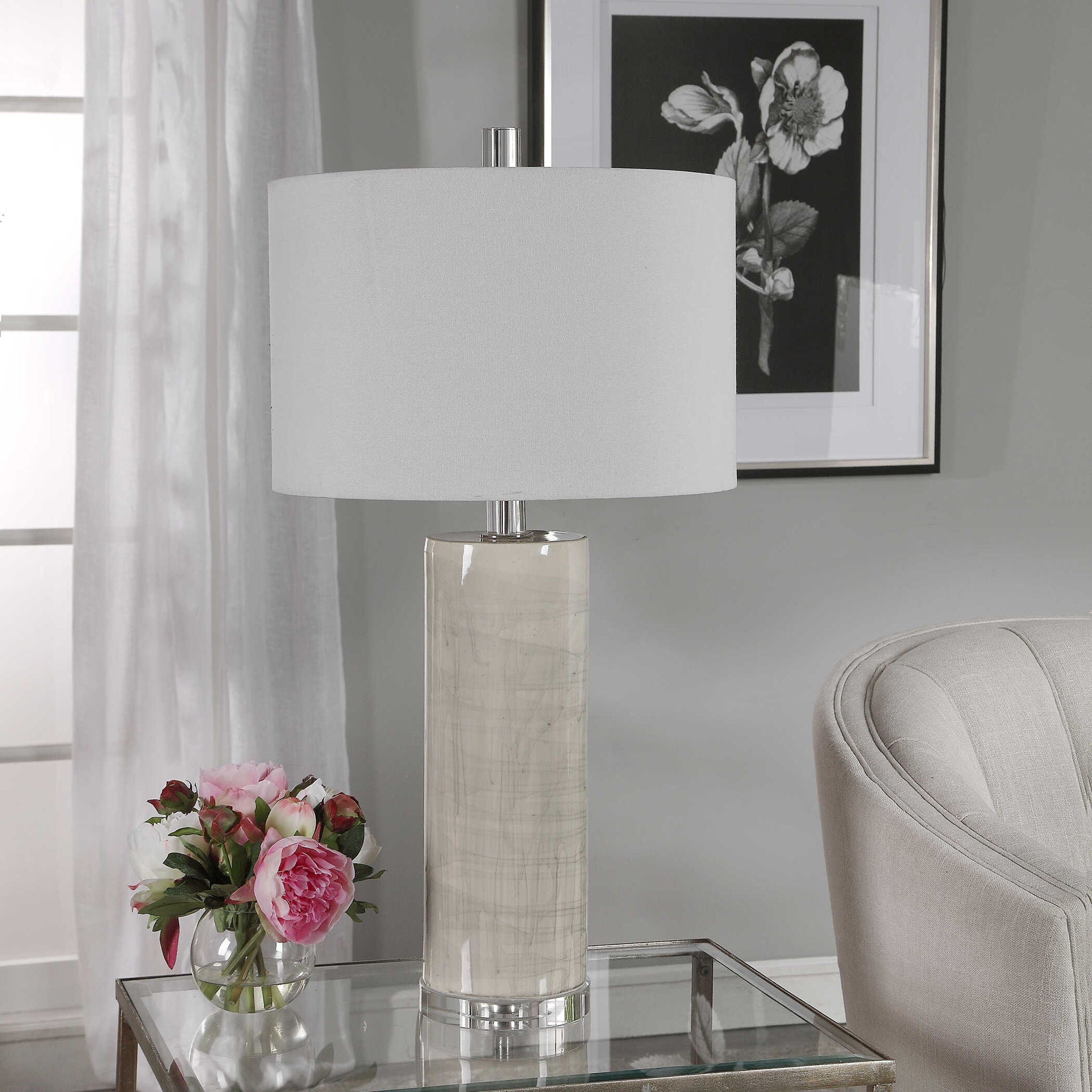 Zesiro - Modern Table Lamp - Pearl Silver - Image 2