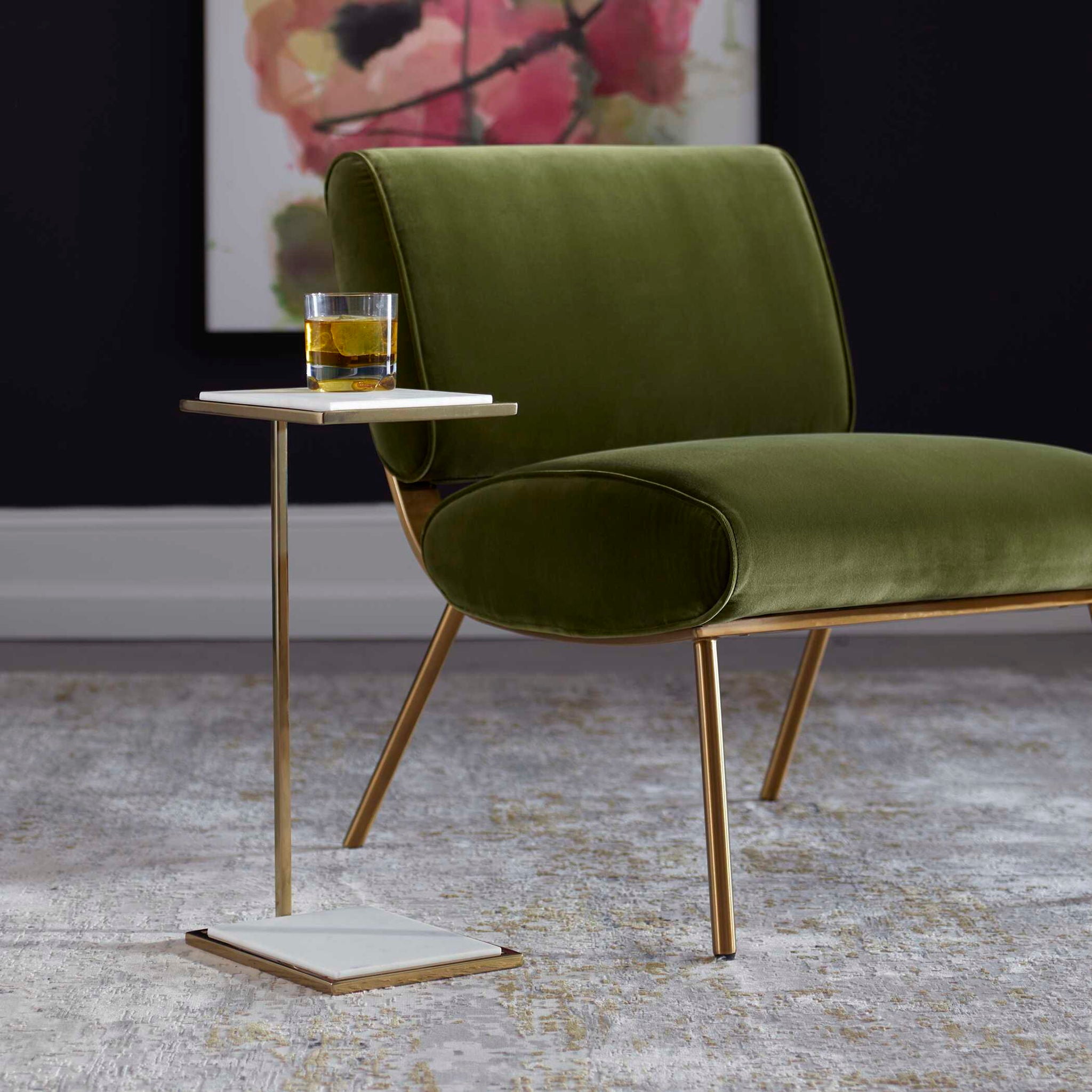 Elevate - Marble Drink Table - White - Image 3