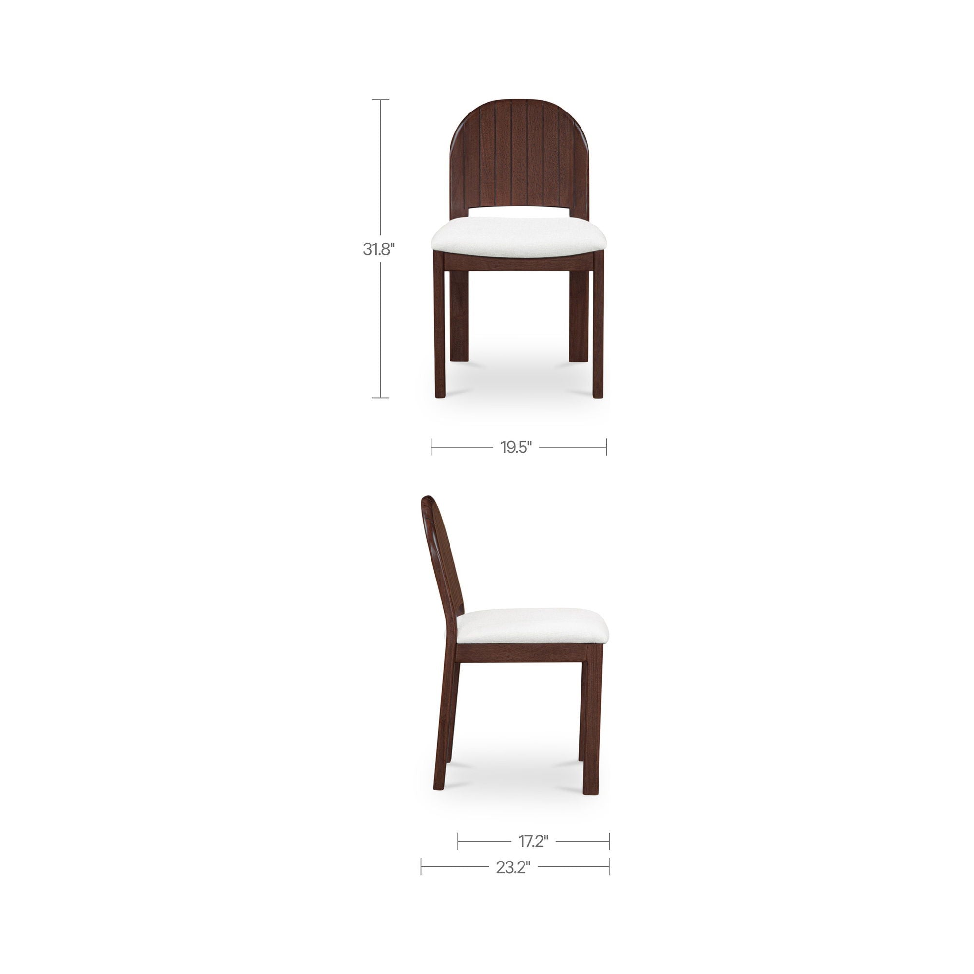 Emil - Dining Chair (Set of 2) - Cream / White / Dark Brown - Image 2