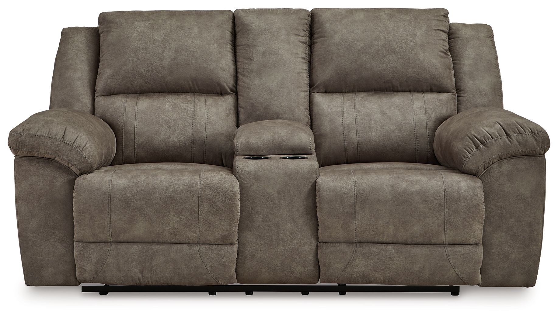 Laresview - Dbl Reclining Loveseat With Console - Faux Leather - Fossil - Image 3