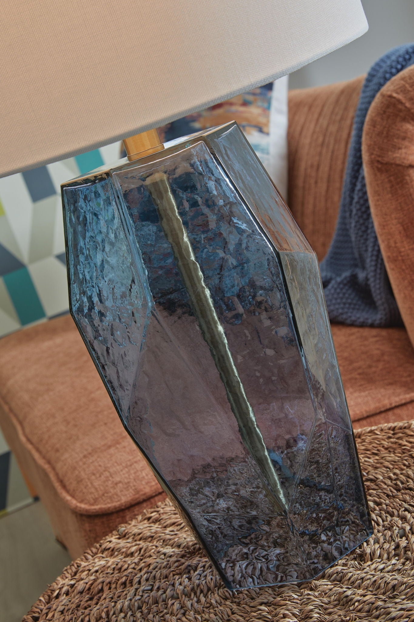Tallow - Glass Table Lamp - Blue - Image 3