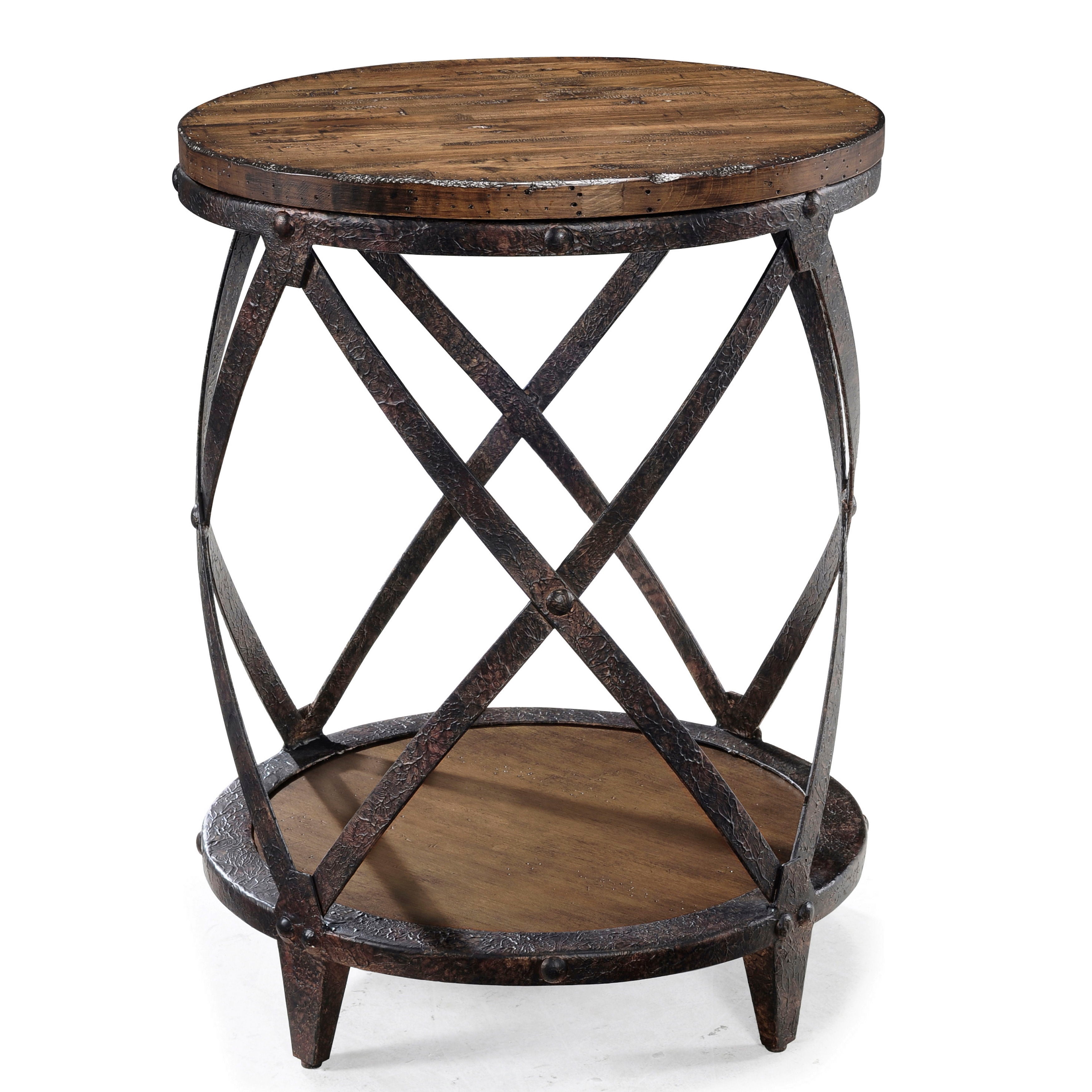 Pinebrook - Round Accent Table - Distressed Natural Pine - Image 1