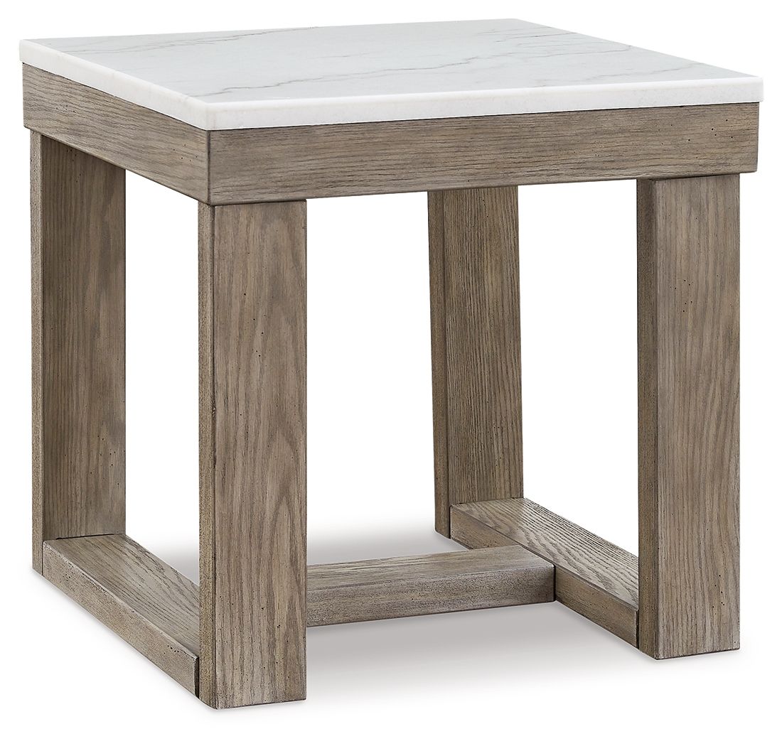 Loyaska - Square End Table - Brown / Ivory - Image 1