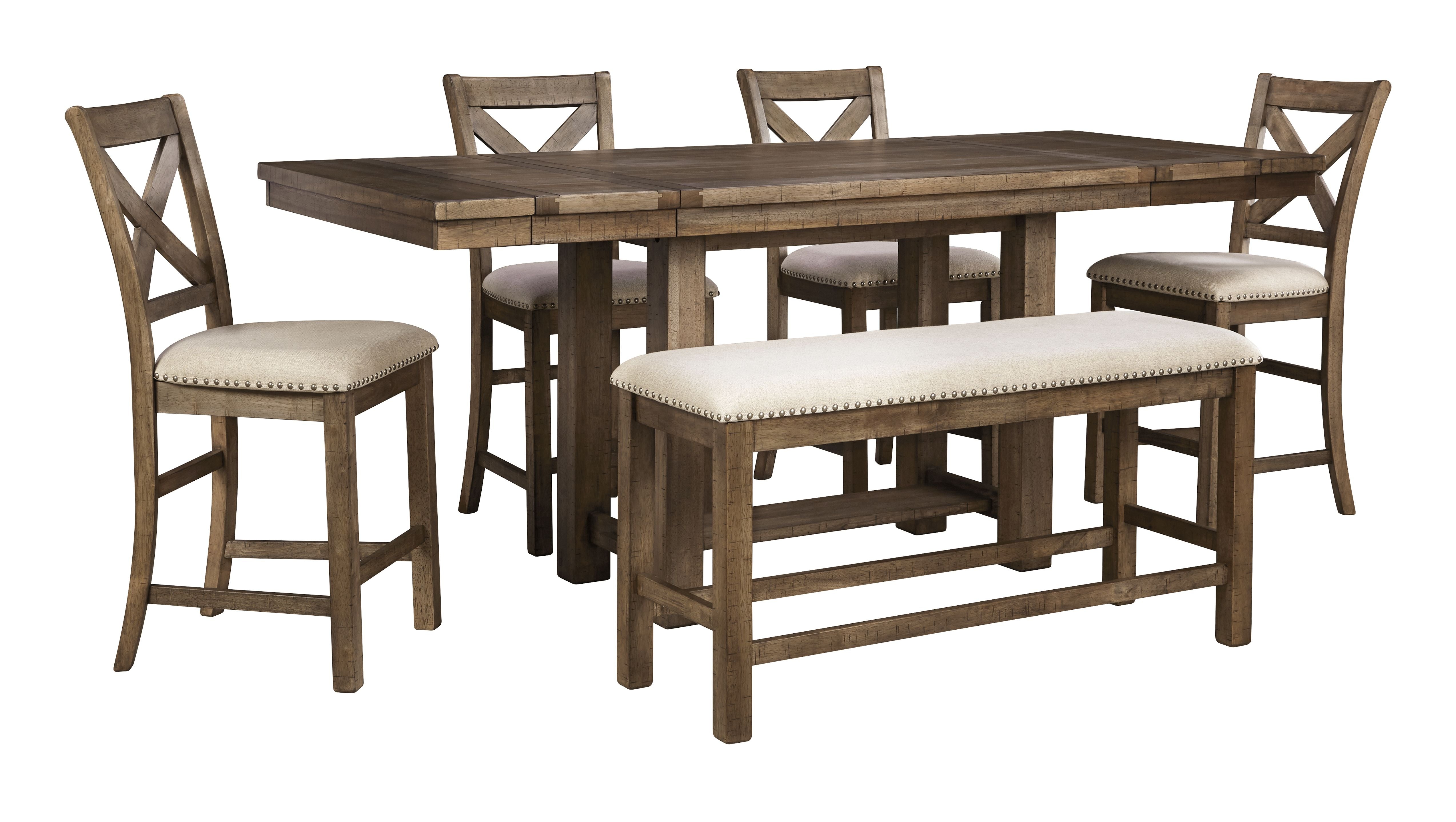 Moriville - Rectangular Dining Room Counter Extension Table - Grayish Brown - Image 3