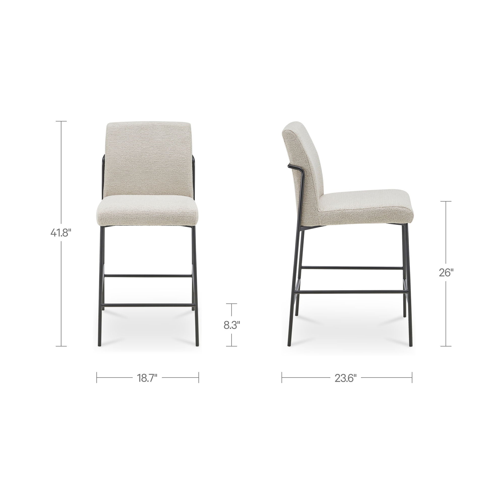 Danny - Counter Stool - Ivory / Beige - Image 2