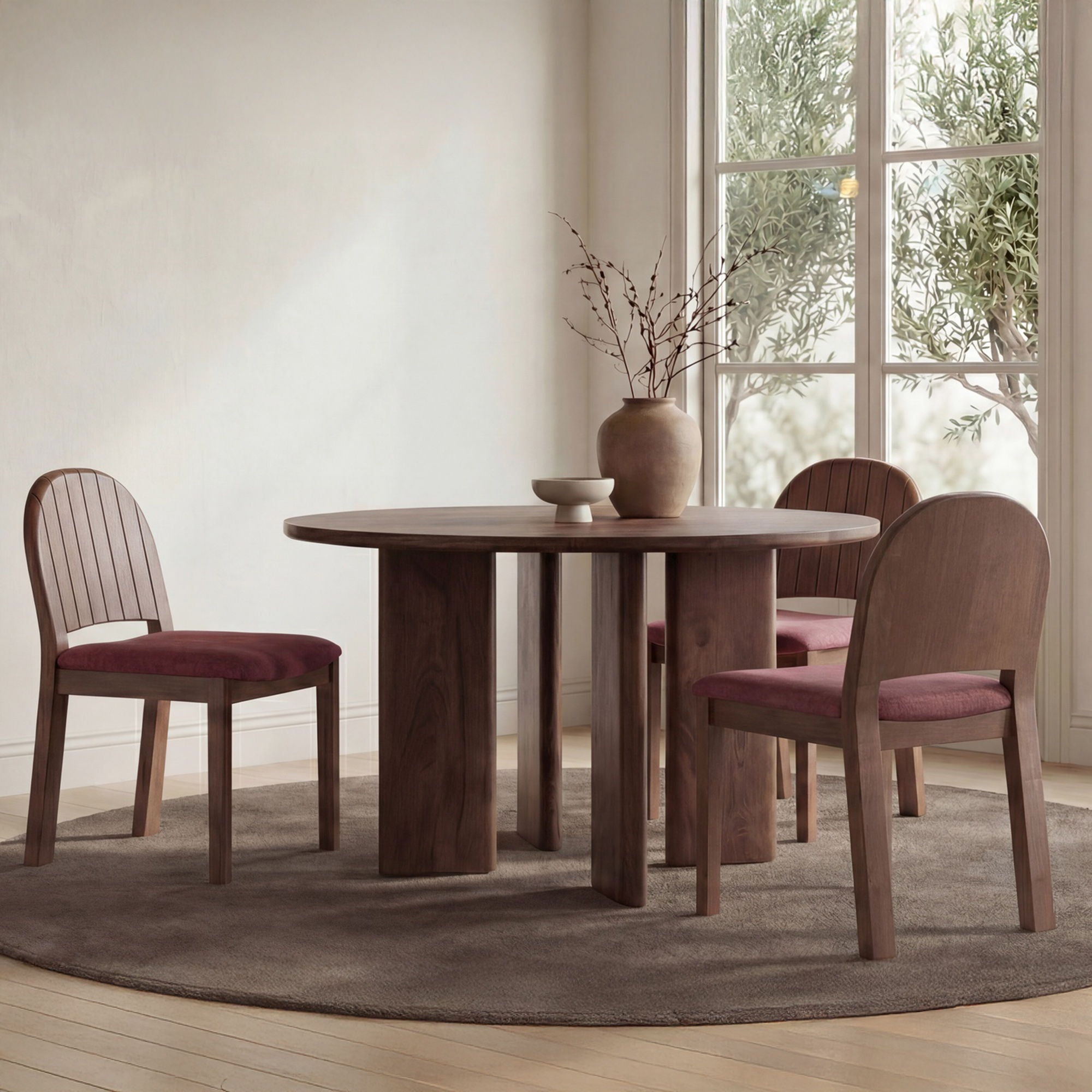 Lia – Round Dining Table – Dark Brown