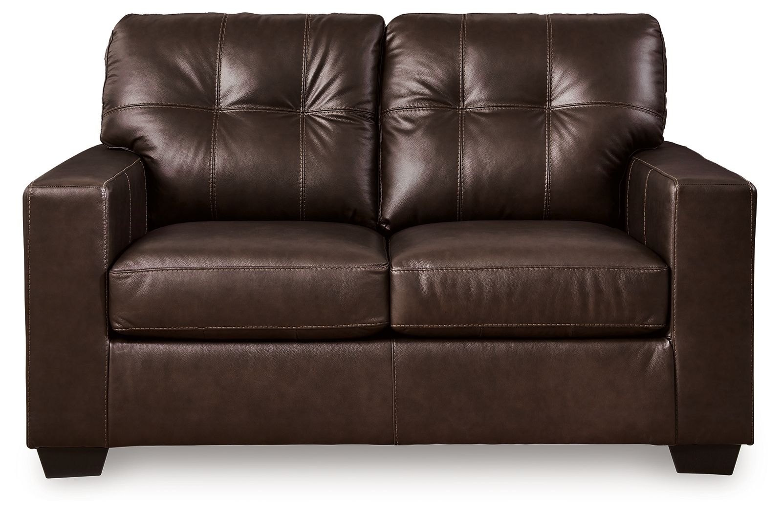 Santorine - Loveseat - Leather Match - Dark Brown - Image 2